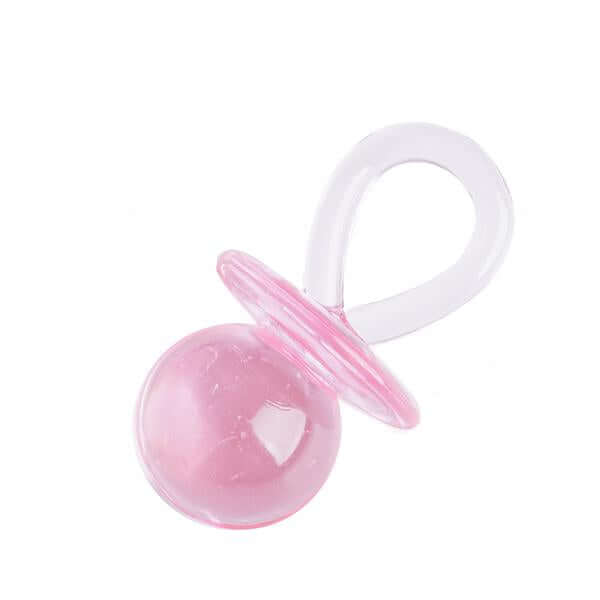 12 Pack Large Pink Decorative Baby Pacifiers, Baby Shower Favors