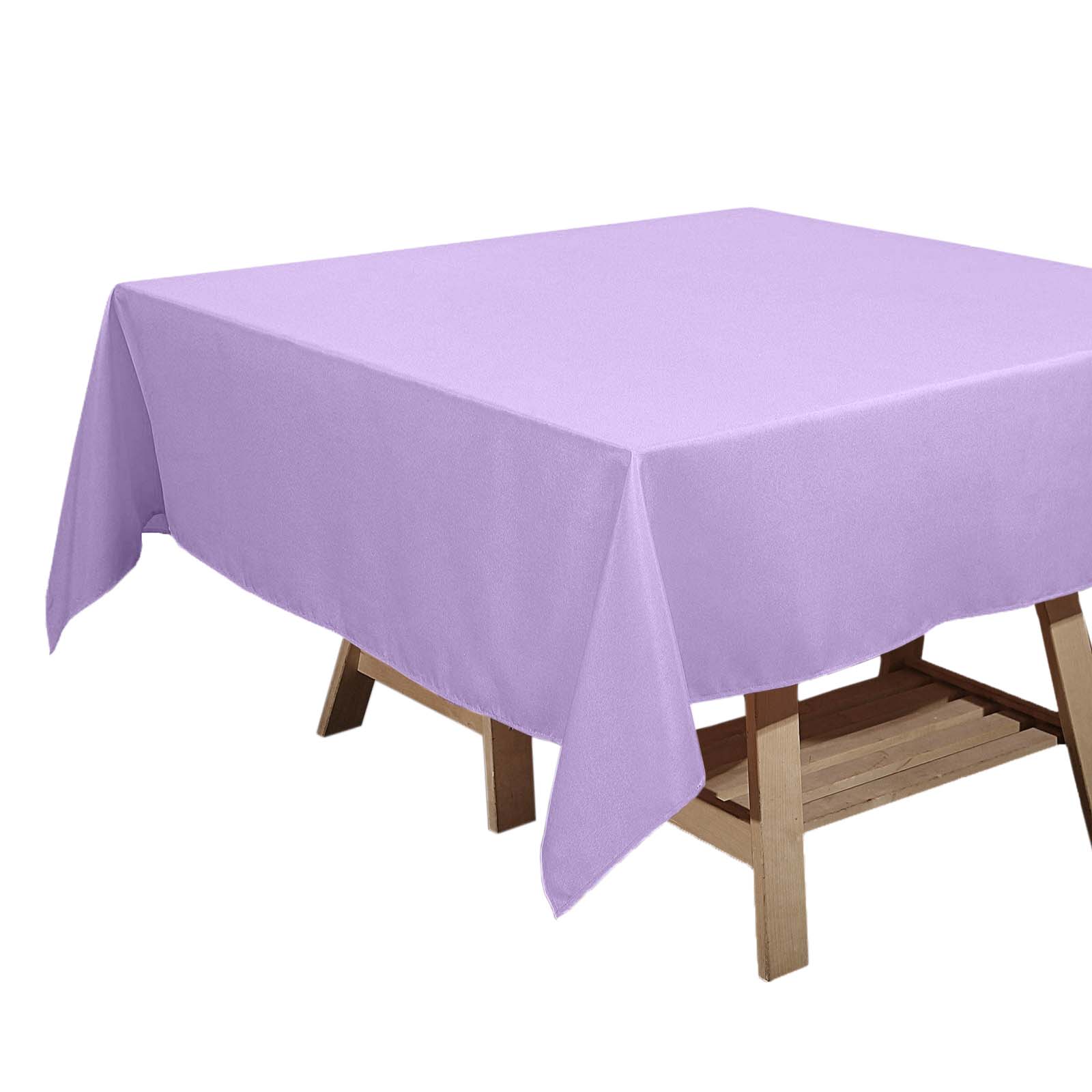 Polyester Square 70x70 Tablecloth Lavender Lilac - Wrinkle-Resistant & Durable Table Cover