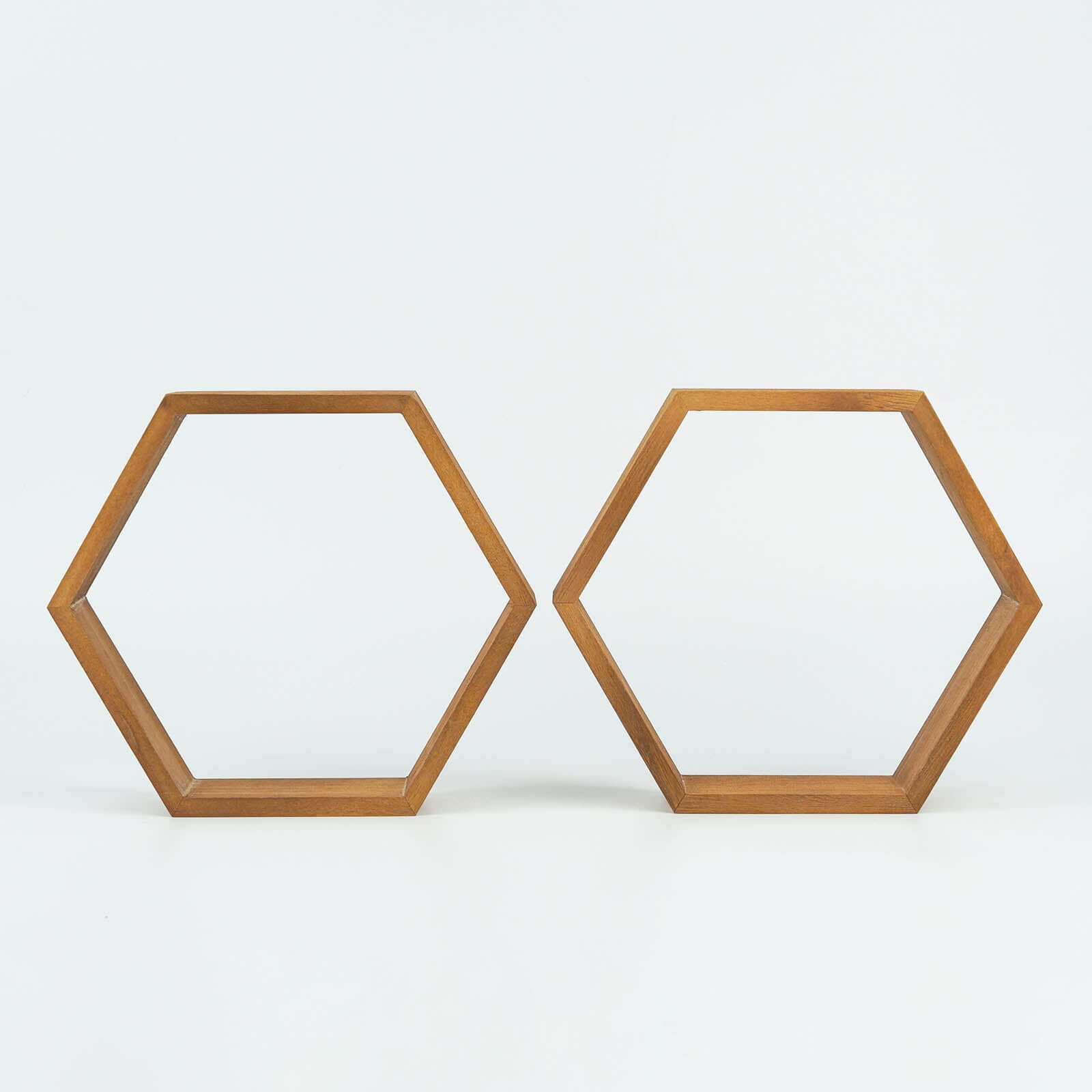 2 Pack 9 Tall Hexagon Rustic Wood Centerpiece Natural Geometric Terrarium Honeycomb Storage Shelf