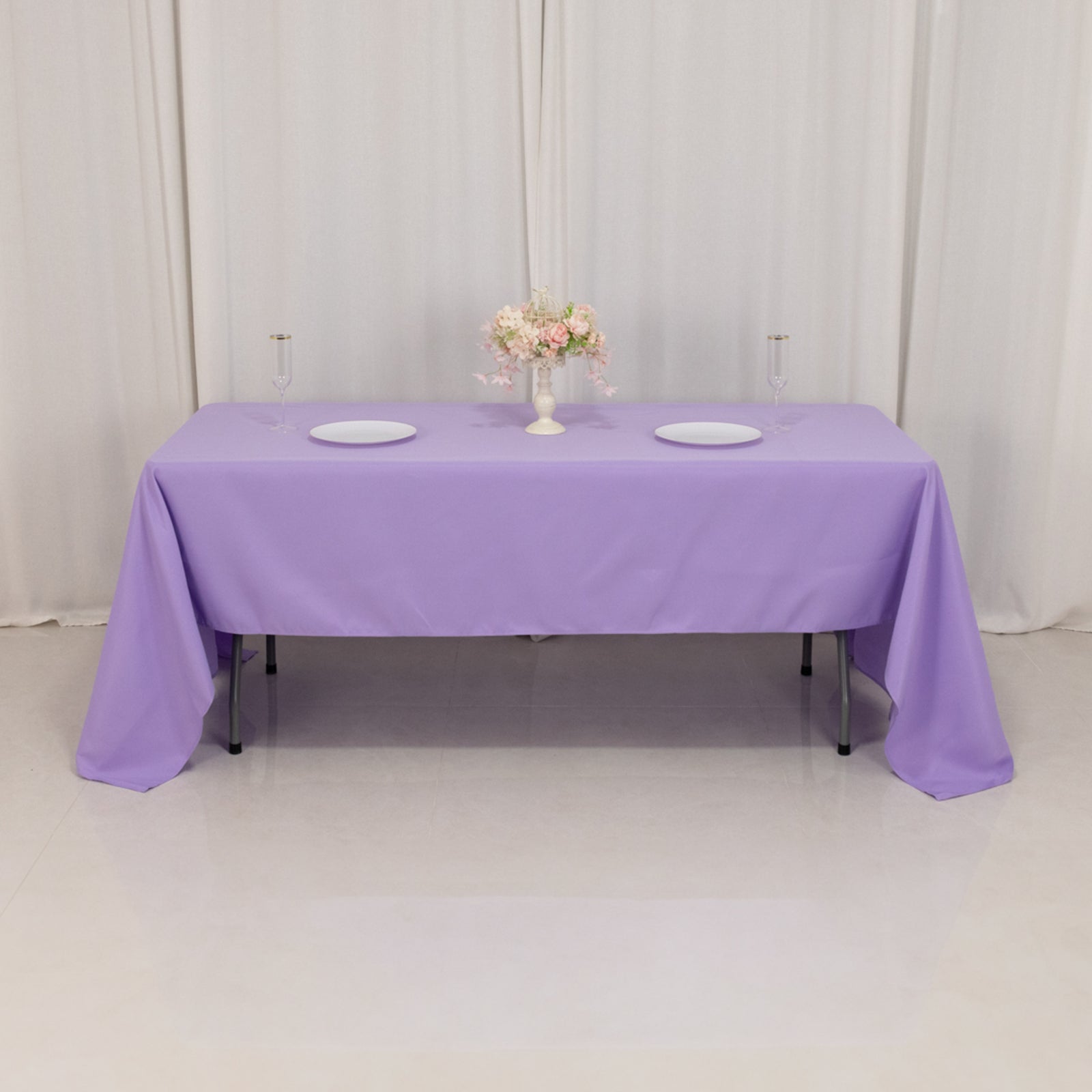Premium Polyester 60x126 Rectangle Tablecloth Lavender Lilac - Stain-Resistant 220GSM Finish Table Cover