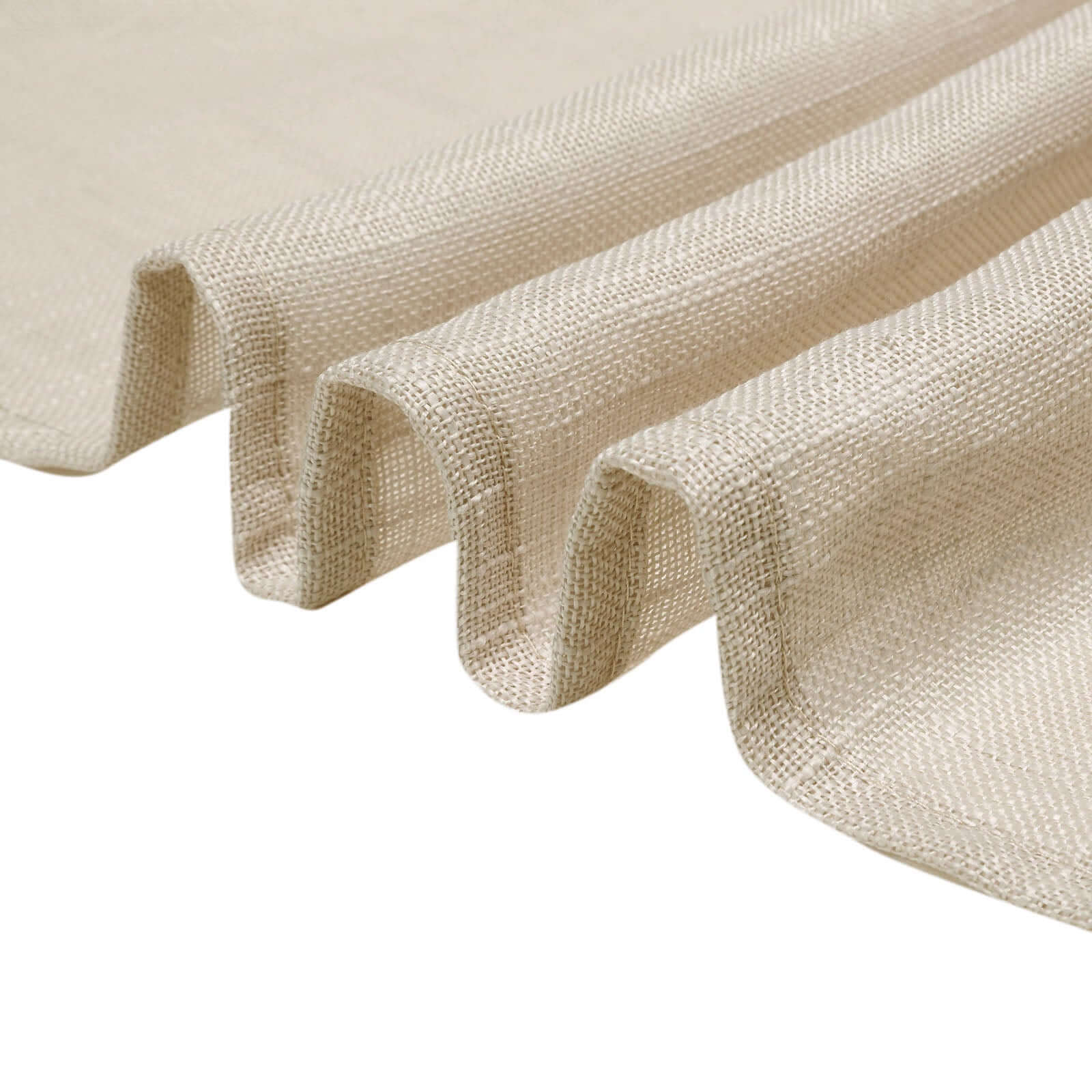 5 Pack Linen Chair Sashes 6x108 Slubby Textured Beige - Durable Wrinkle-Resistant Decor