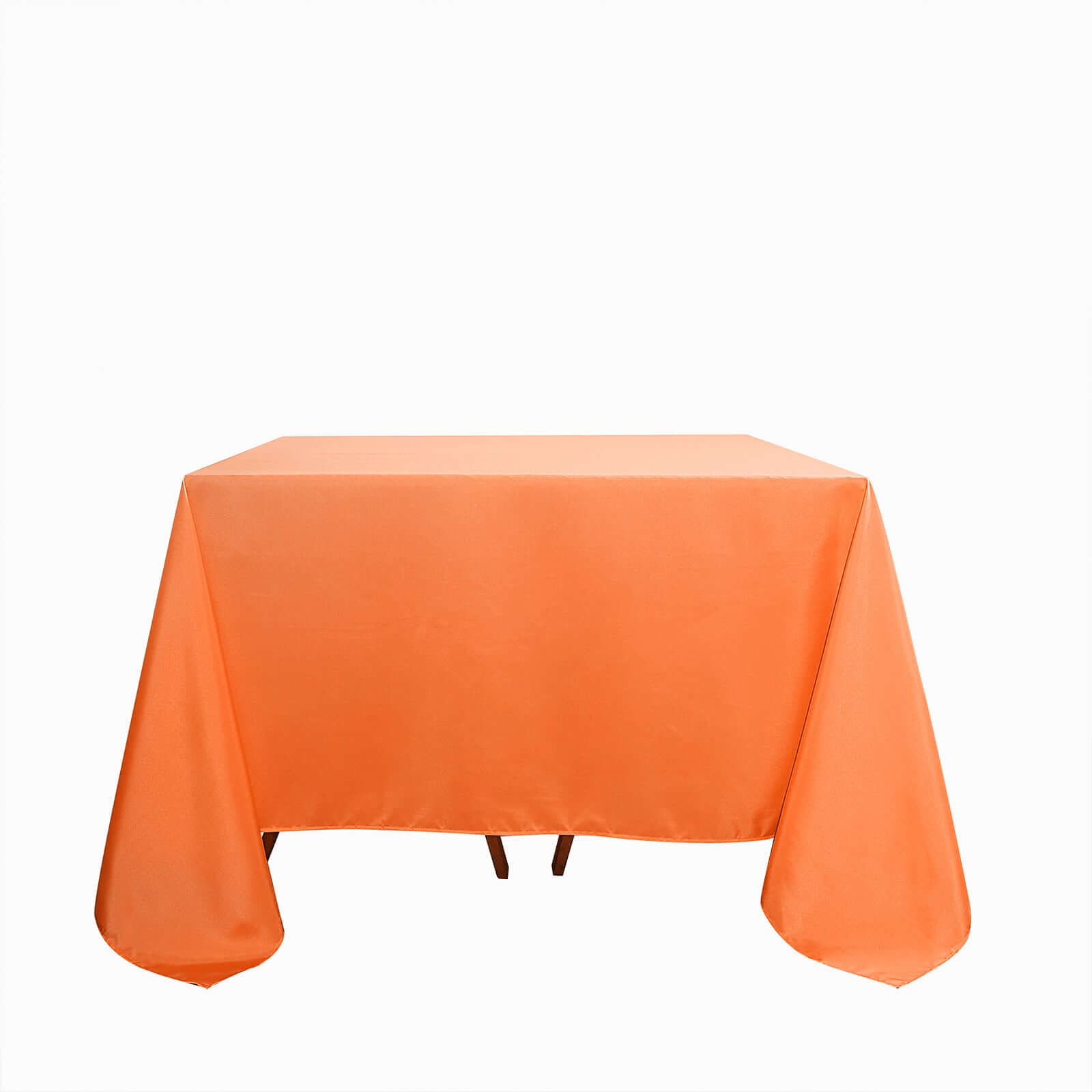 Polyester 90x90 Table Overlay Square Tablecloth Orange - Wrinkle-Resistant & Durable Table Cover