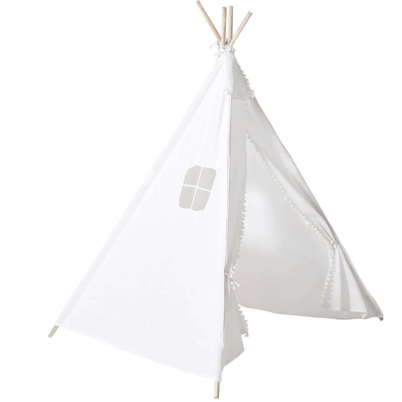 5ft Kids Linen Teepee Play Tent, Toddler Indoor Outdoor Playhouse With Window