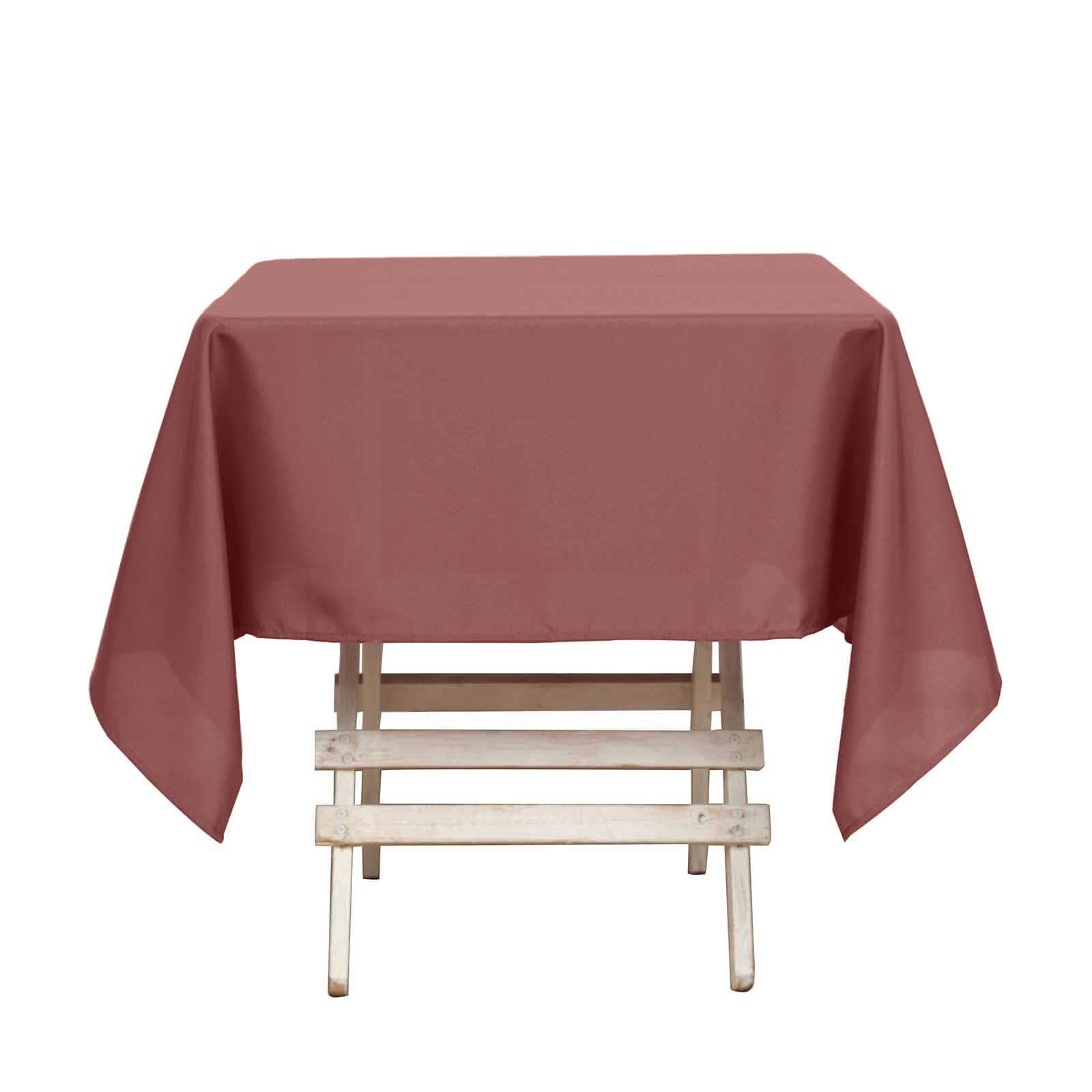 Polyester Square 54x54 Tablecloth Cinnamon Rose - Wrinkle-Resistant & Durable Table Cover