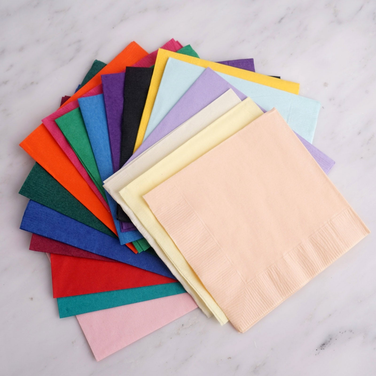 50-Pack Paper Beverage Napkins Orange - 2 Ply Disposable Soft 18GSM Cocktail Napkins 5x5