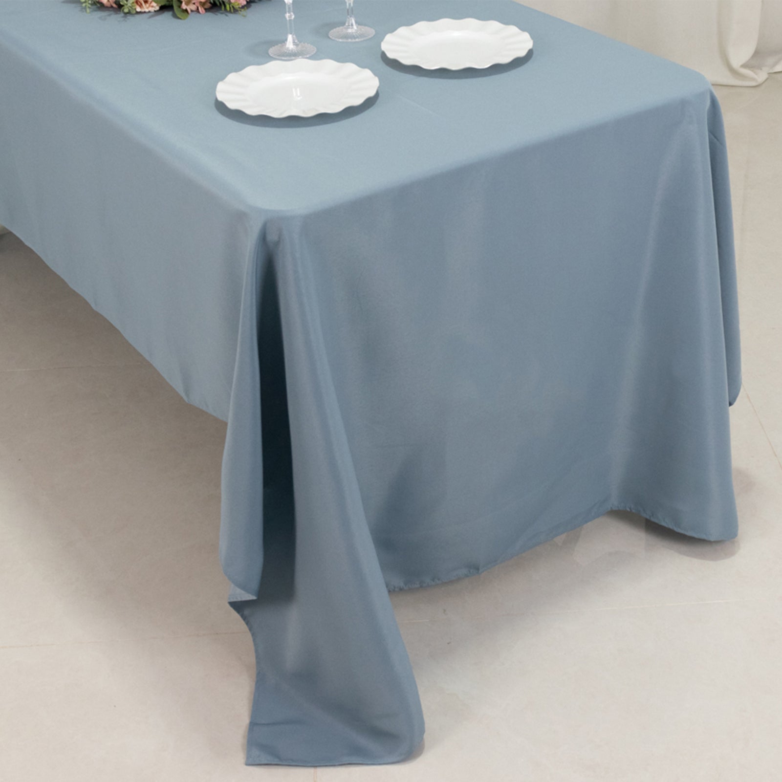 Premium Polyester 60x126 Rectangle Tablecloth Dusty Blue - Stain-Resistant 220GSM Finish Table Cover