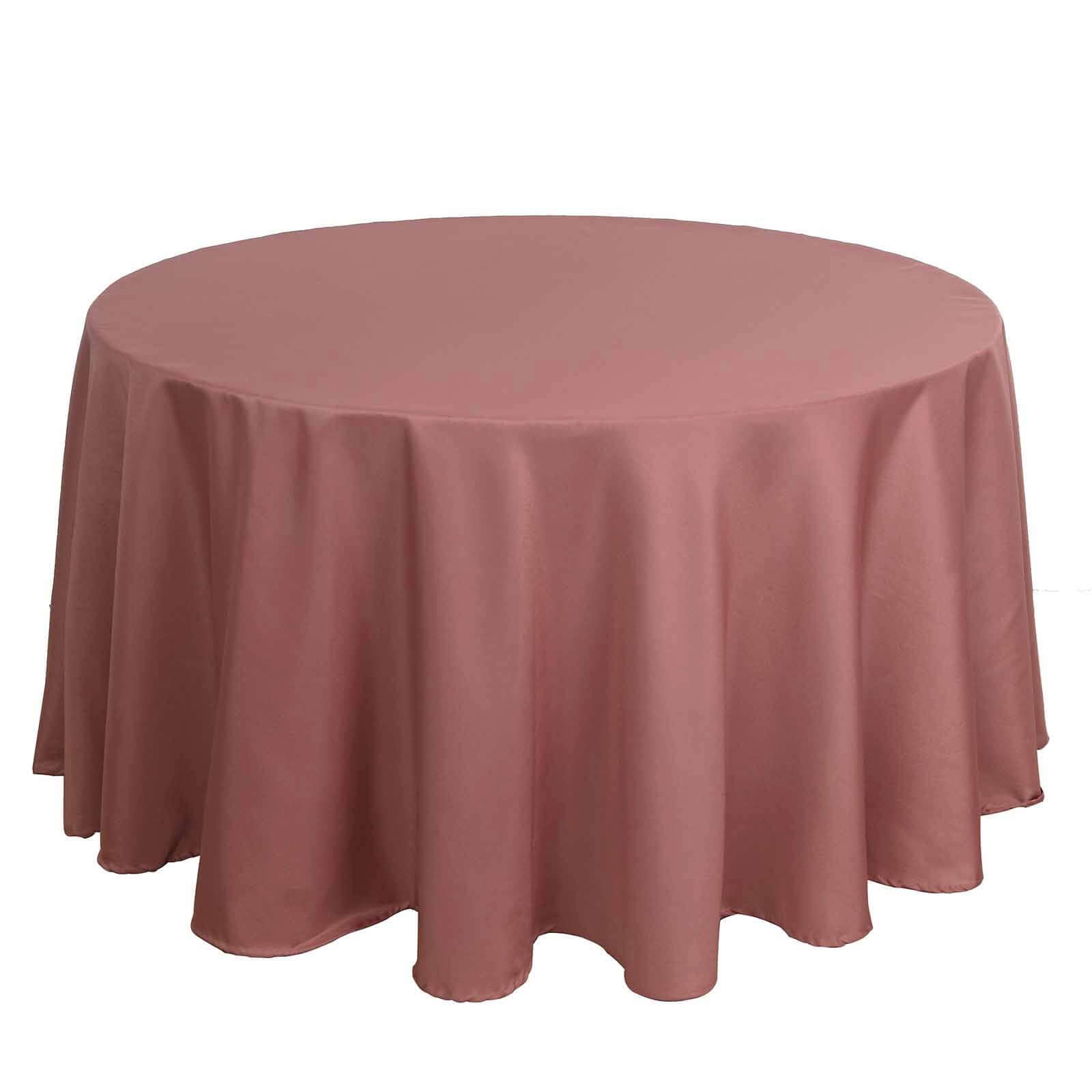 Polyester 108 Round Tablecloth Cinnamon Rose - Wrinkle-Resistant Table Cover