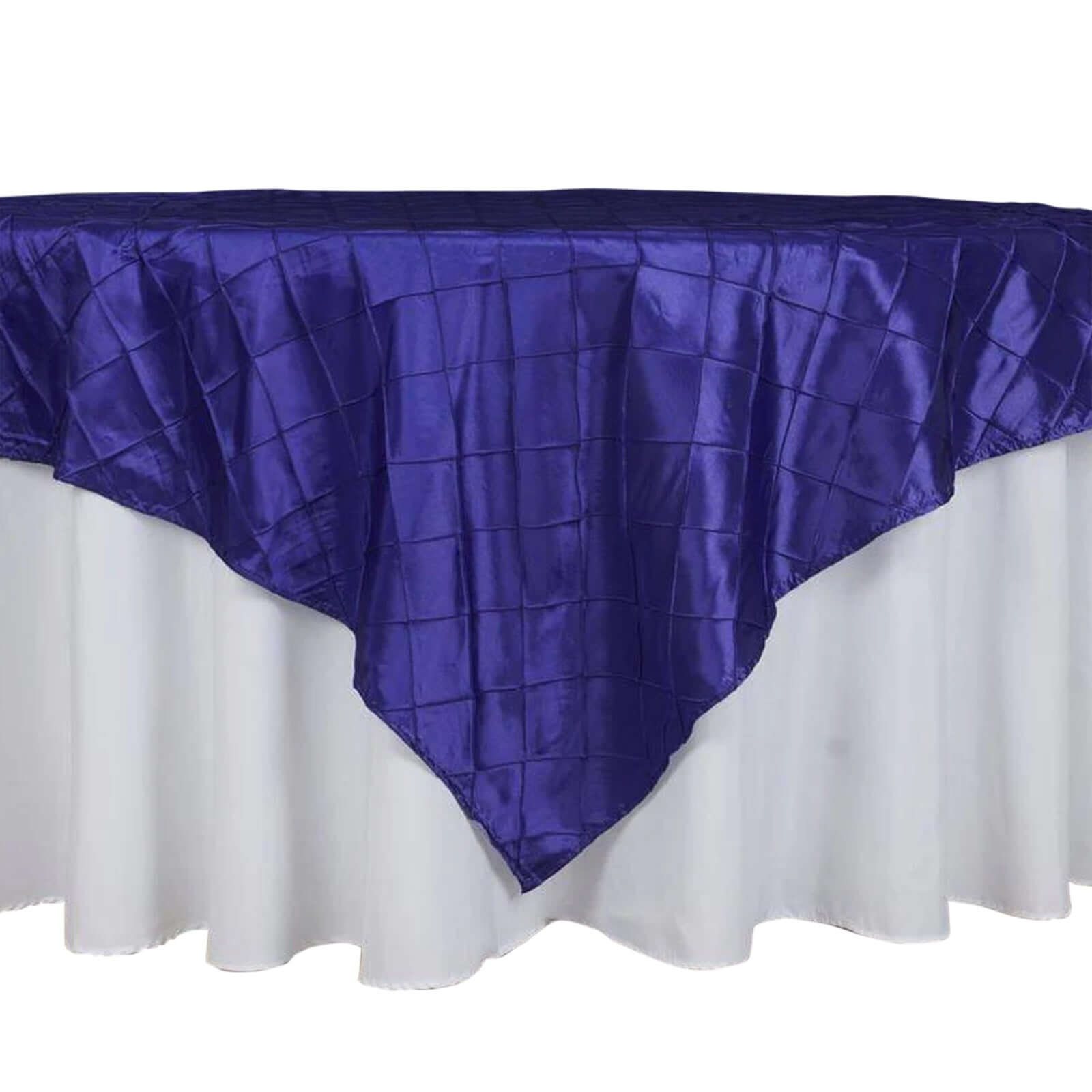 60x60 Purple Pintuck Square Table Overlay - Clearance SALE