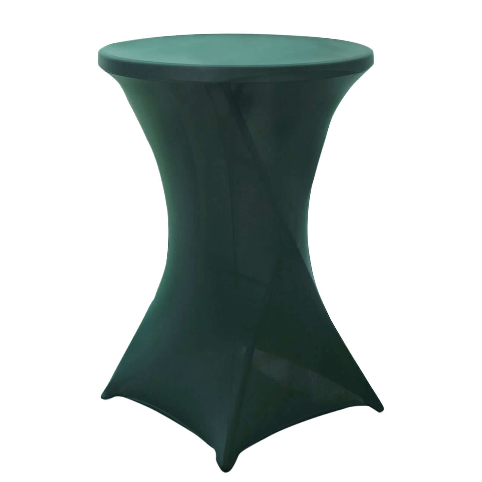 Spandex 24-32 Round Cocktail Table Cover Hunter Emerald Green - Easy to Maintain Stretch Fitted Highboy Tablecloth