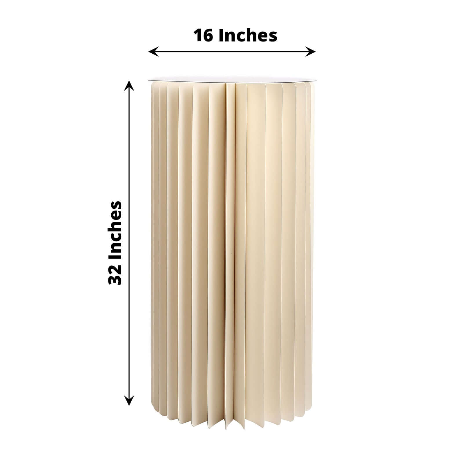 32 Ivory Cylinder Display Column Stand, Pillar Pedestal Stand With Top Plate