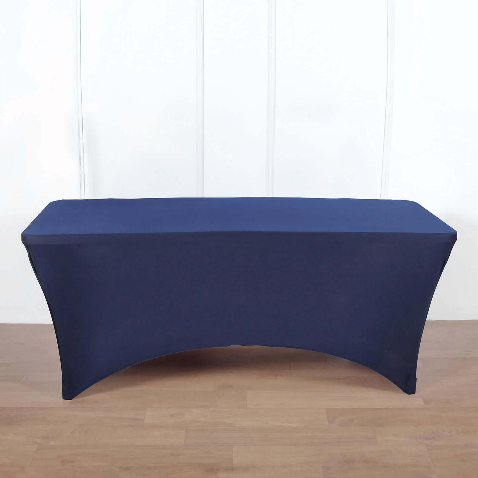 Stretch Spandex 96x30 Rectangle Table Cover Navy Blue - Durable Form-Fitting Tablecloth