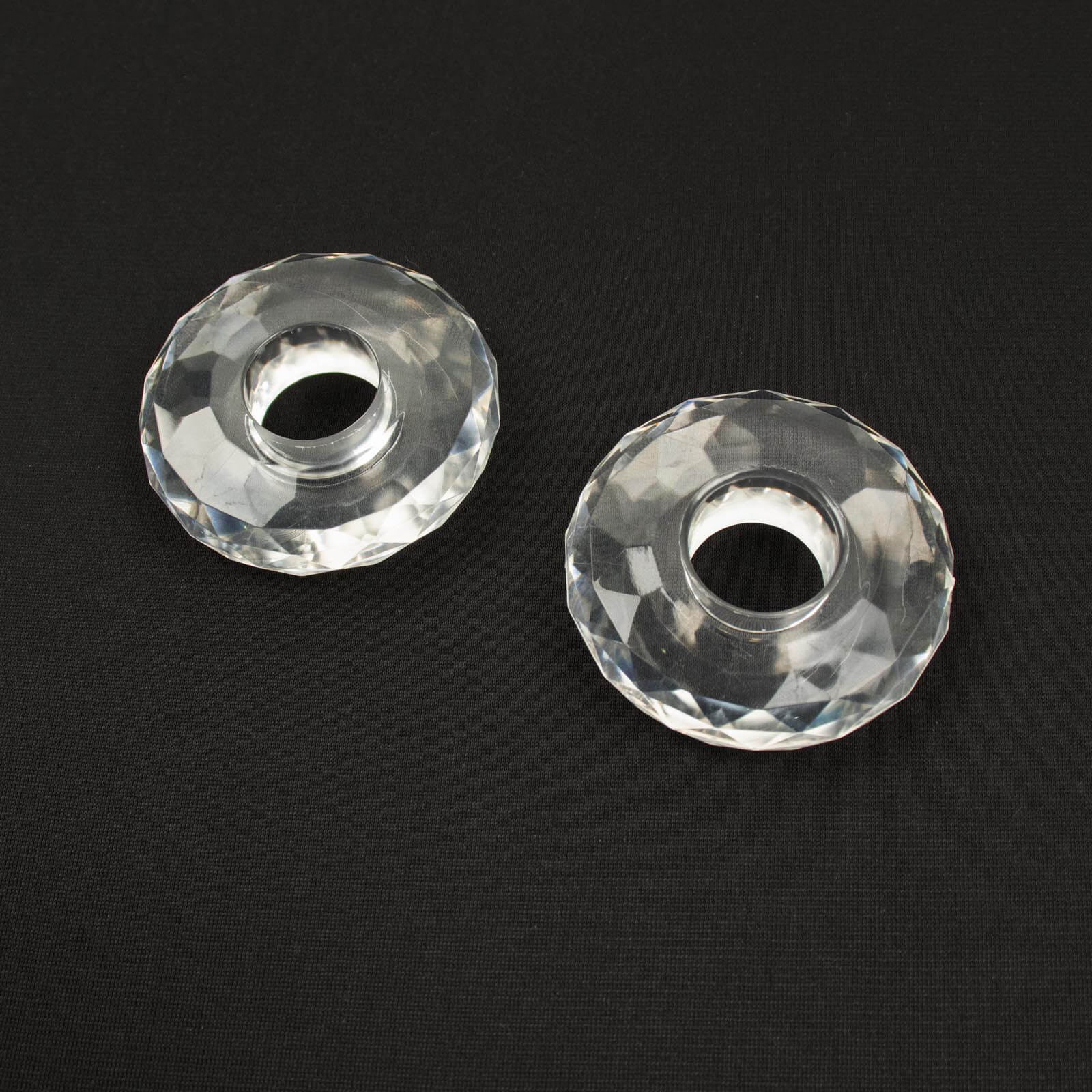 2 Pack 31 Clear Crystal Embellishment Trumpet Flower Vase, Reversible Plastic Table Centerpiece