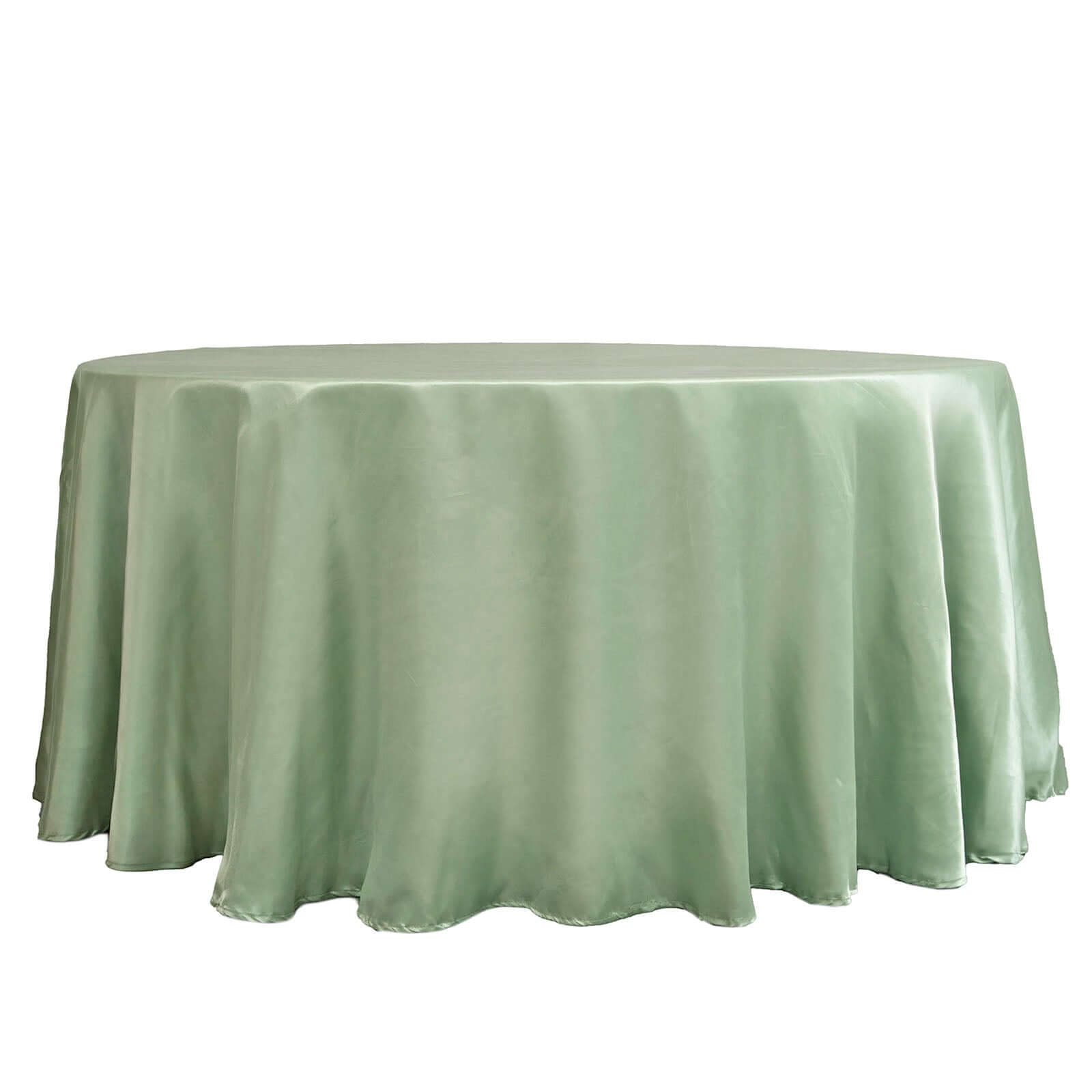 Satin 120 Round Tablecloth Sage Green - Stylish Seamless Table Cover