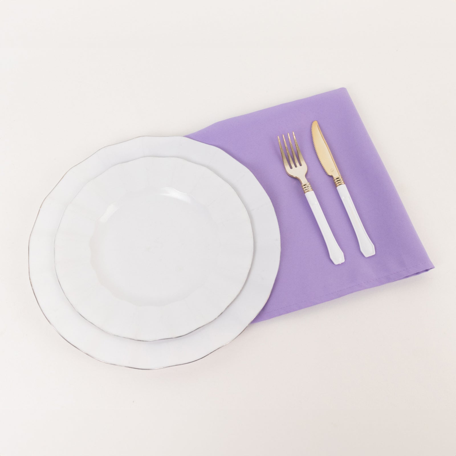 5 Pack Premium Polyester 20x20 Napkins Lavender Lilac - Wrinkle-Resistant & Durable Dinner Napkins