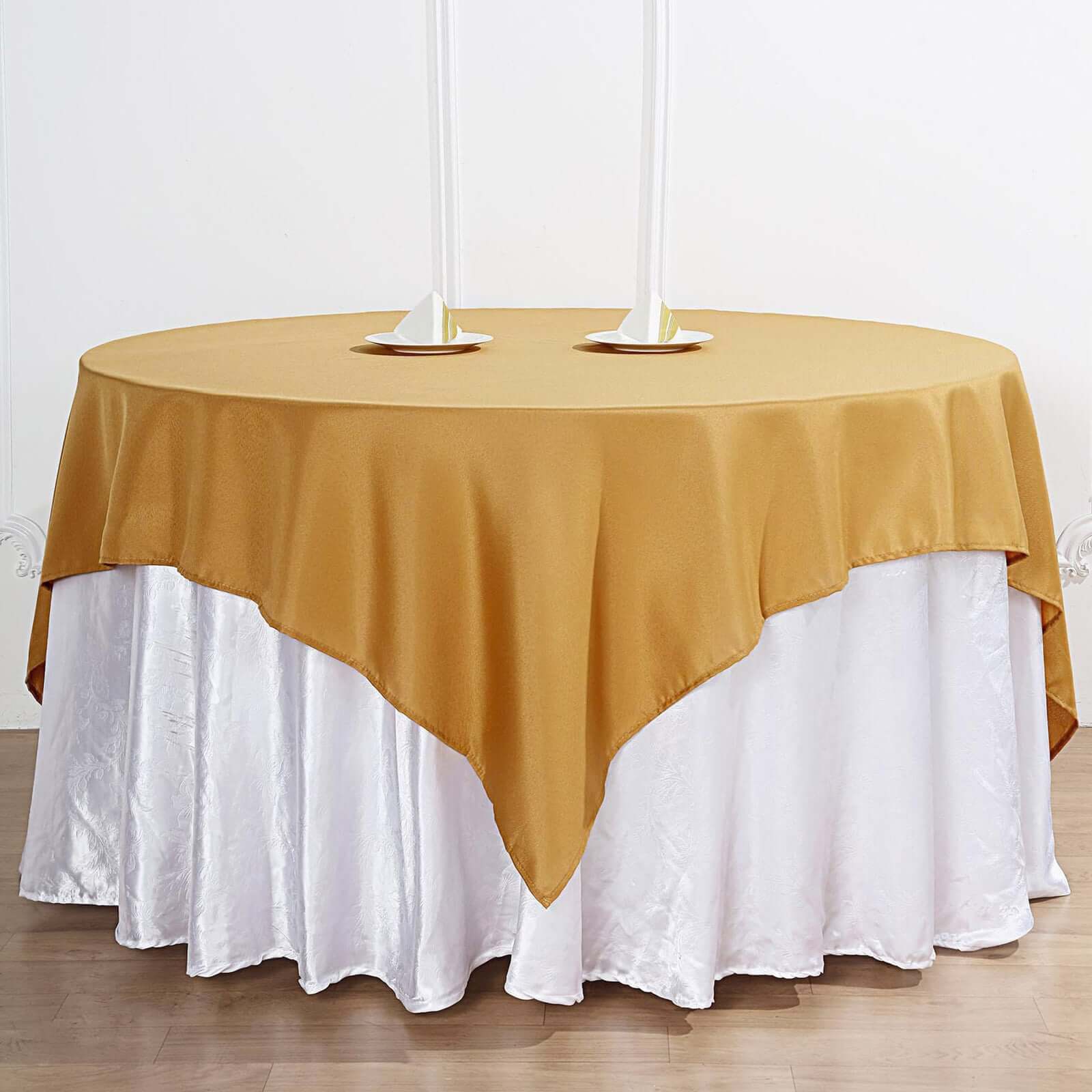 Polyester Square 70x70 Tablecloth Gold - Wrinkle-Resistant & Durable Table Cover