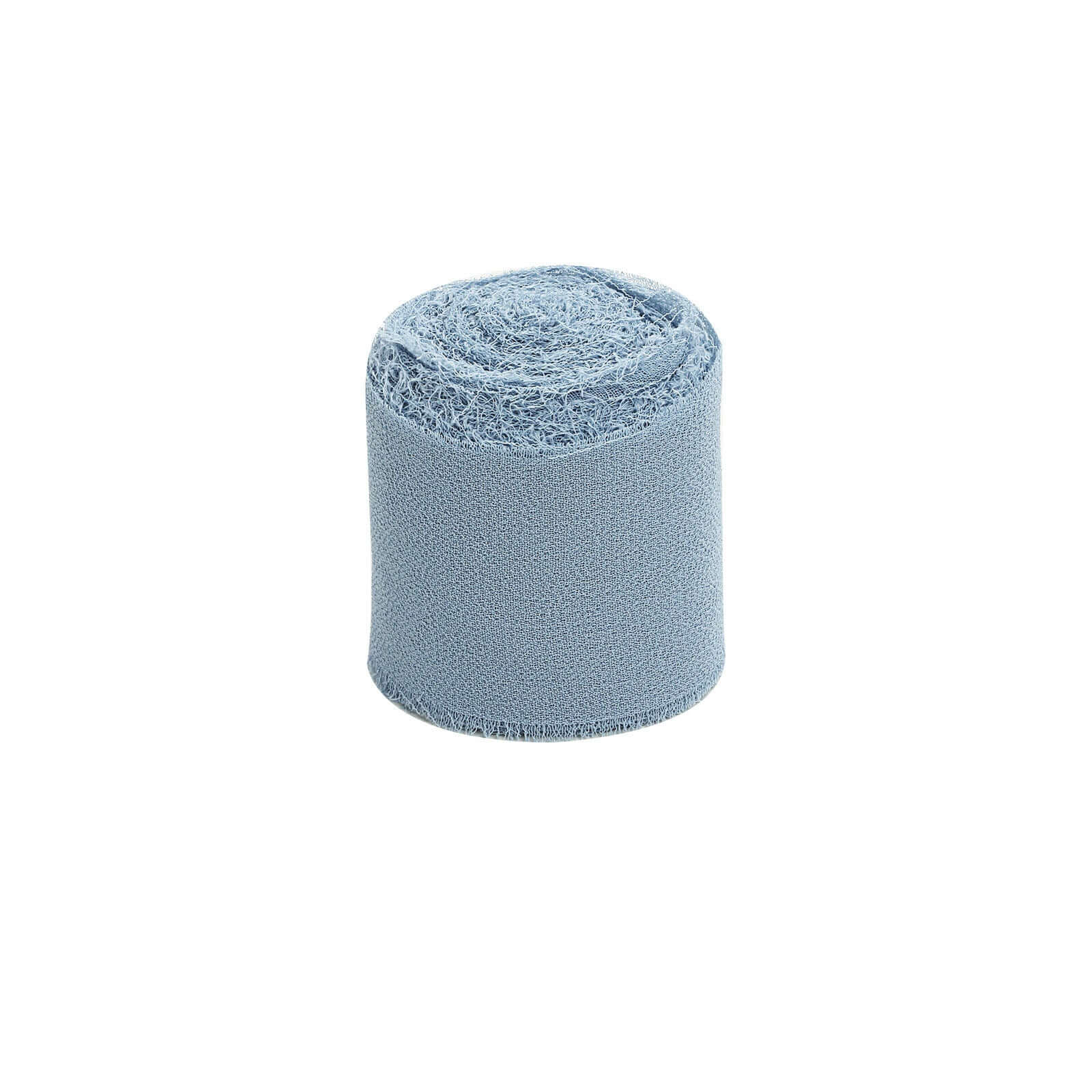 2 Pack 6yd Dusty Blue Silk-Like Chiffon Linen Ribbon Roll For Bouquets, Wedding Invitations Gift Wrapping