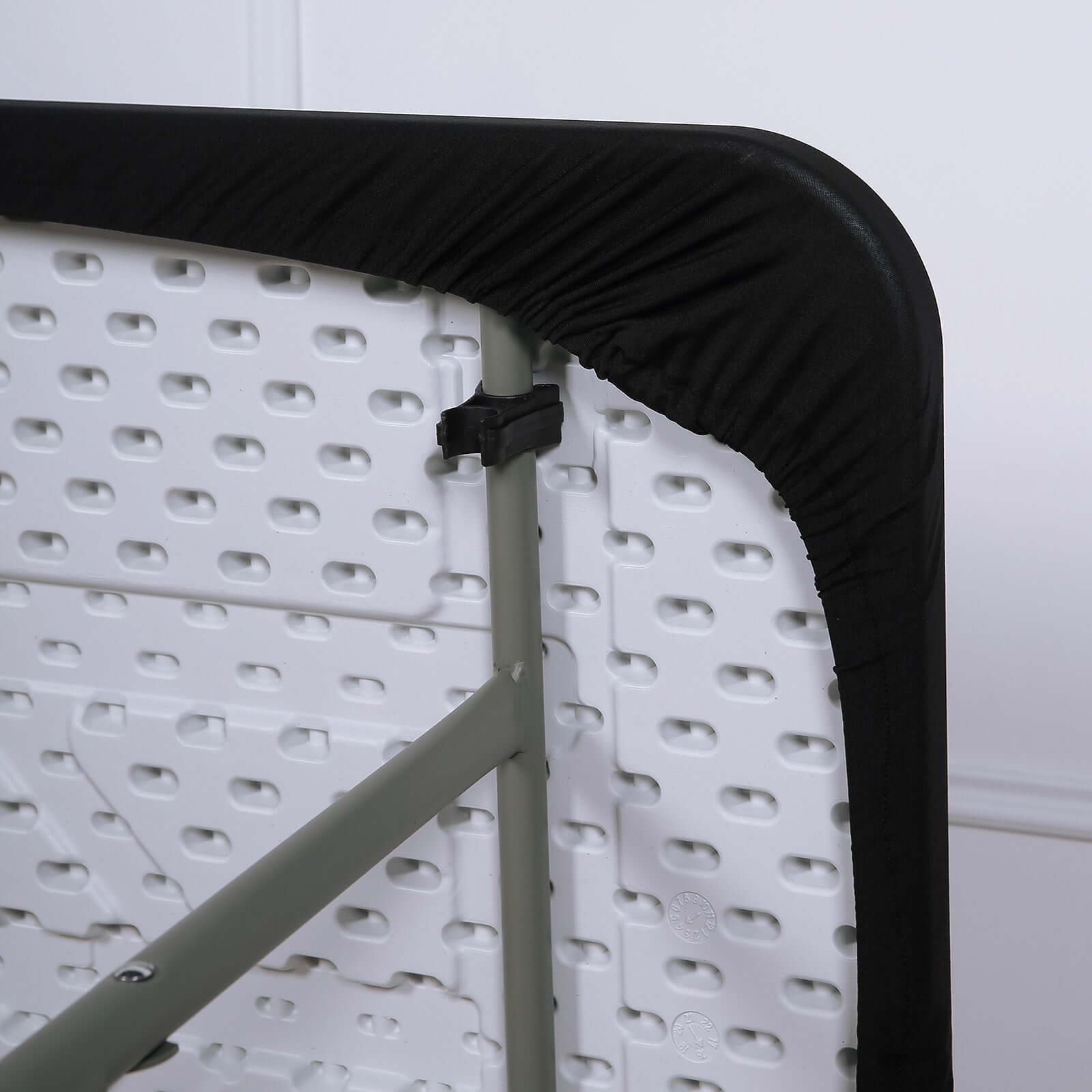 Stretch Spandex 72x30 Rectangle Tablecloth Top Cover Black - Durable Fitted Table Topper Cap