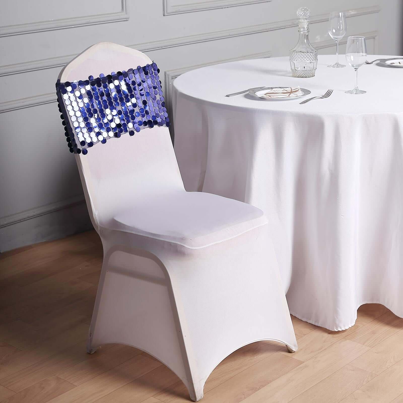 Premium Spandex Chair Cover with Foot Pockets for Banquet Chairs White - Stylish Stretch 220GSM Fitted Slipcover for Weddings