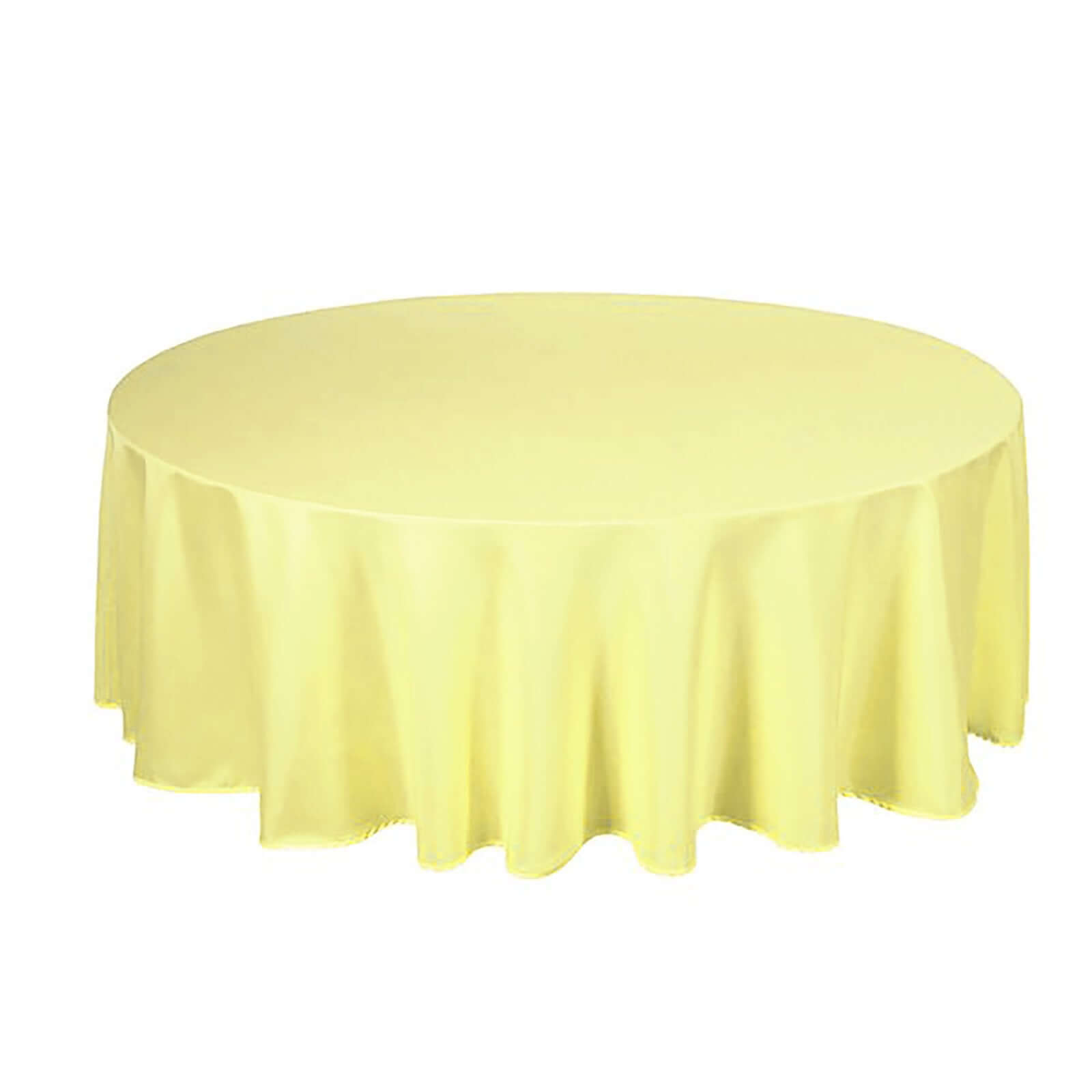 Polyester 108 Round Tablecloth Yellow - Wrinkle-Resistant Table Cover