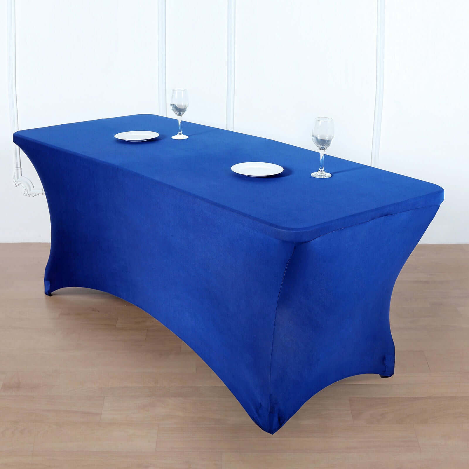 Stretch Spandex 96x30 Rectangle Table Cover Royal Blue - Durable Form-Fitting Tablecloth