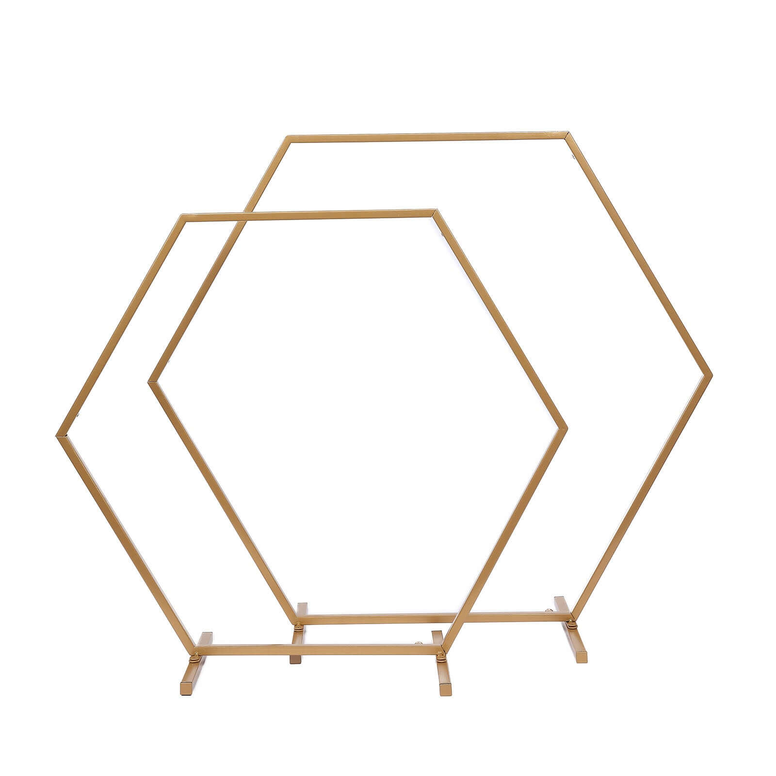 Hexagon Wedding Arch Table Centerpiece Metal Gold - Self-Standing Geometric Flower Balloon Stand 24