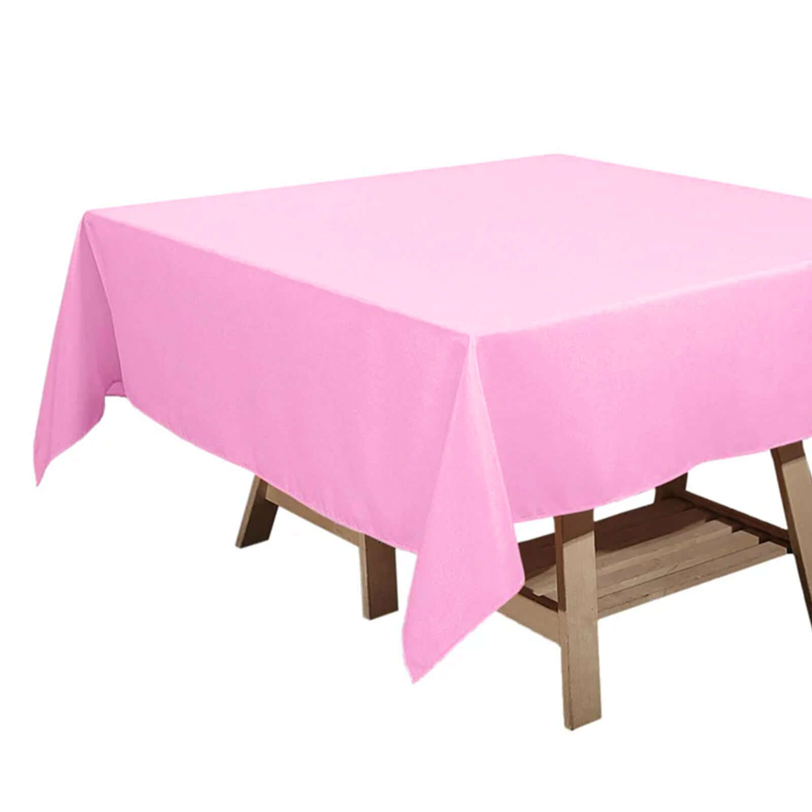 Polyester Square 70x70 Tablecloth Pink - Wrinkle-Resistant & Durable Table Cover