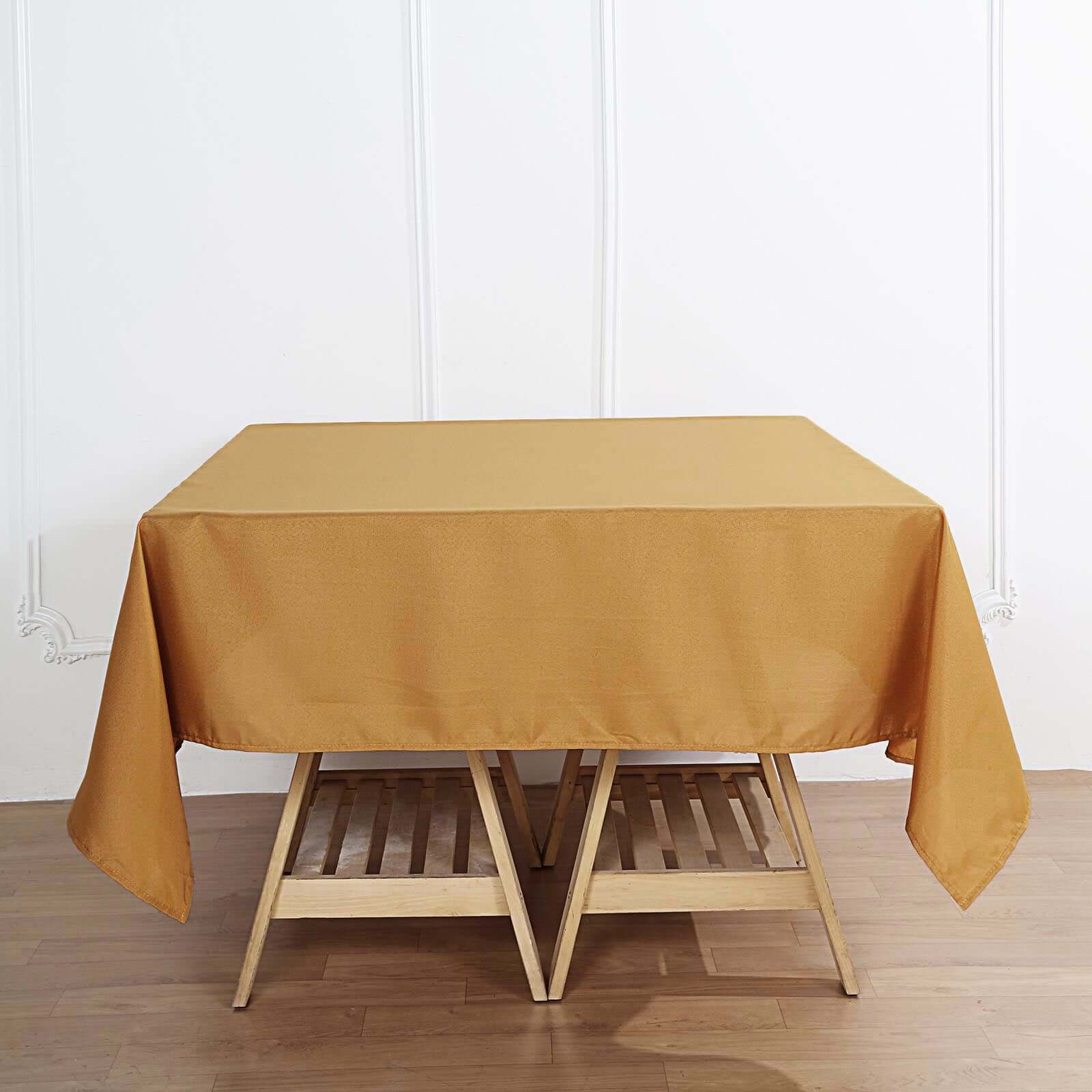 Polyester Square 70x70 Tablecloth Gold - Wrinkle-Resistant & Durable Table Cover