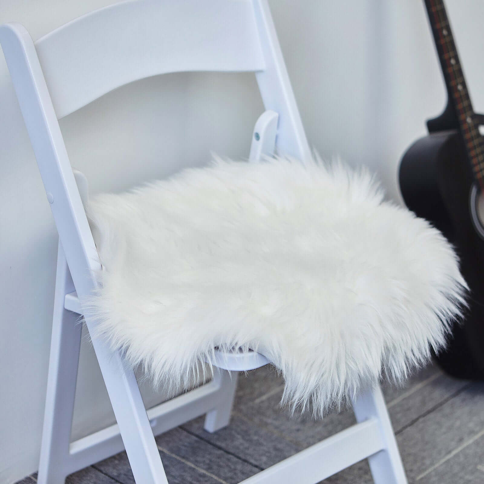 Faux Sheepskin 20 Cushion Cover with Soft Plush Finish White - Stylish Small Shag Area Rug for Events