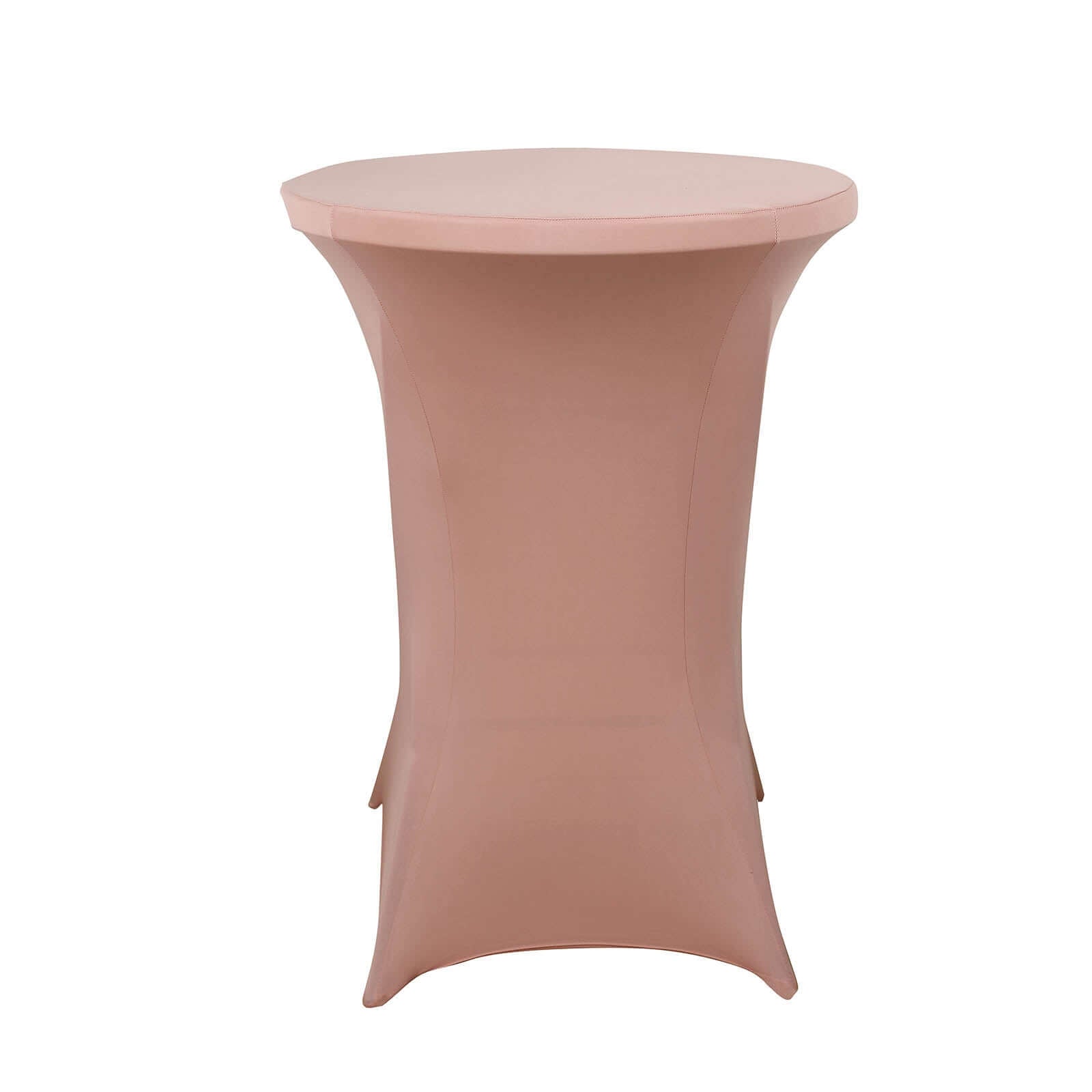 Spandex 24-32 Round Cocktail Table Cover Dusty Rose - Easy to Maintain Stretch Fitted Highboy Tablecloth