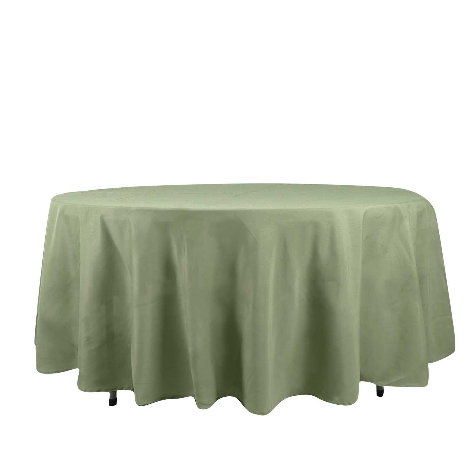 Polyester 108 Round Tablecloth Dusty Sage Green - Wrinkle-Resistant Table Cover