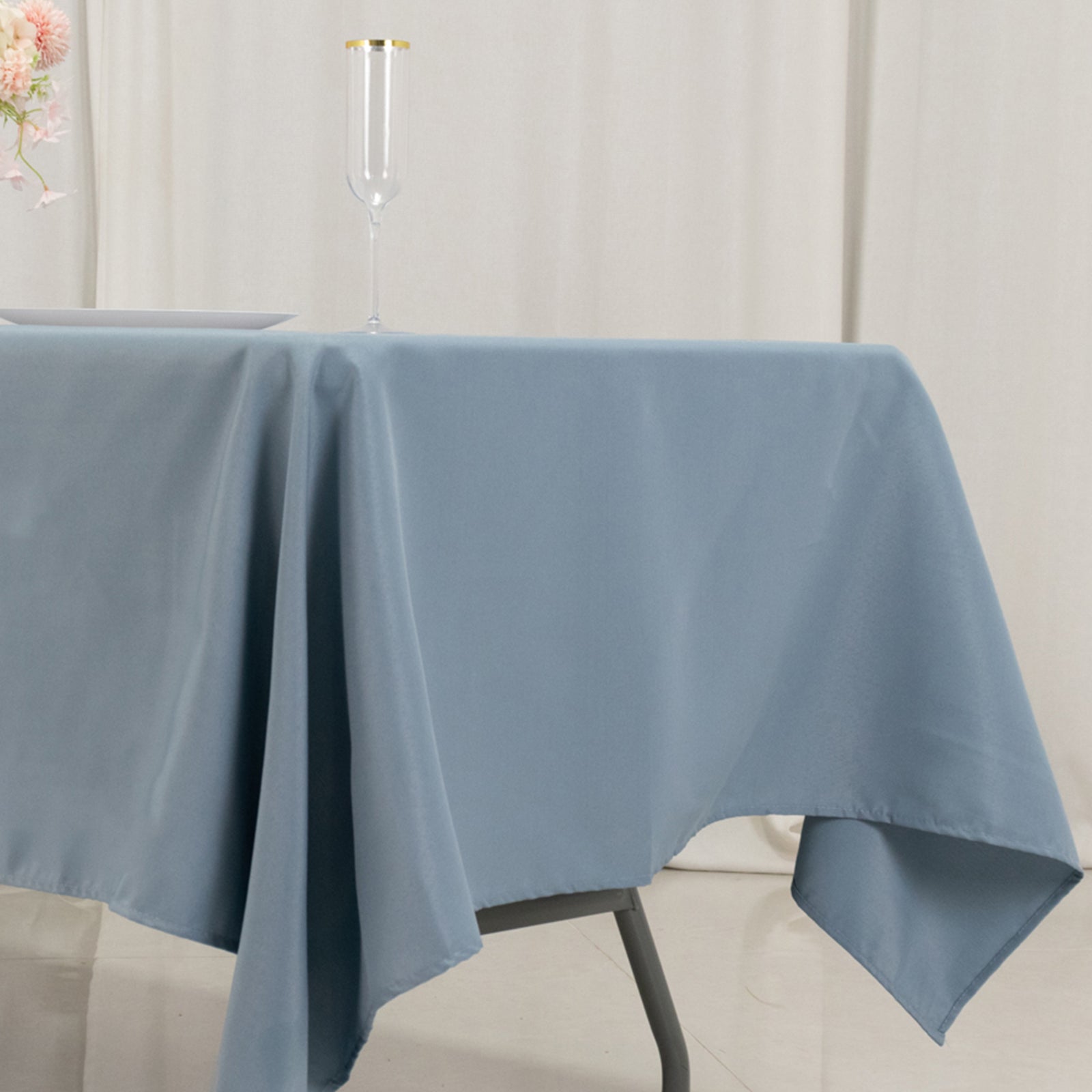 Premium Polyester 60x102 Rectangle Tablecloth Dusty Blue - Durable 220GSM Wrinkle-Resistant Table Cover
