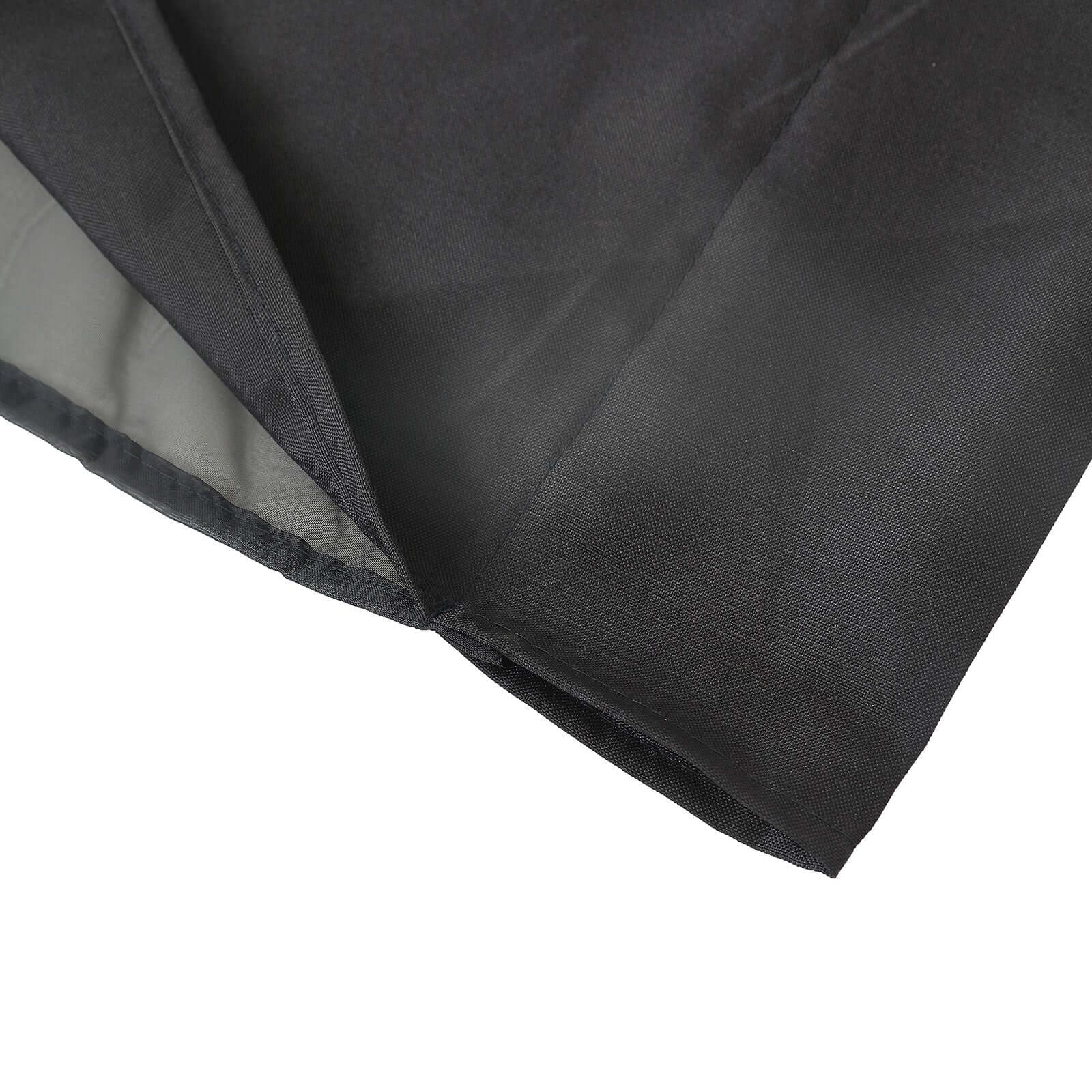 Black Chiffon Polyester Event Curtain Drapes, Dual Layer Divider Backdrop Curtain Panels with Rod Pockets - 10ftx10ft