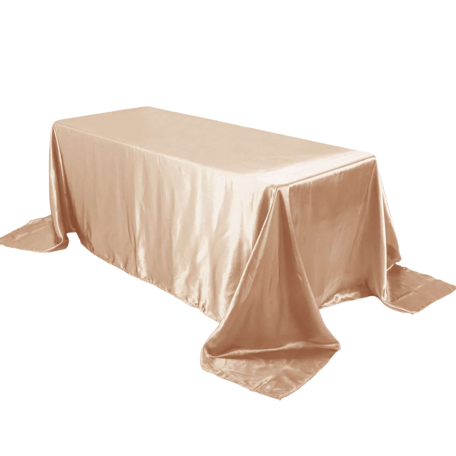 Satin Rectangular 90x132 Tablecloth Nude Satin - Seamless Table Cover