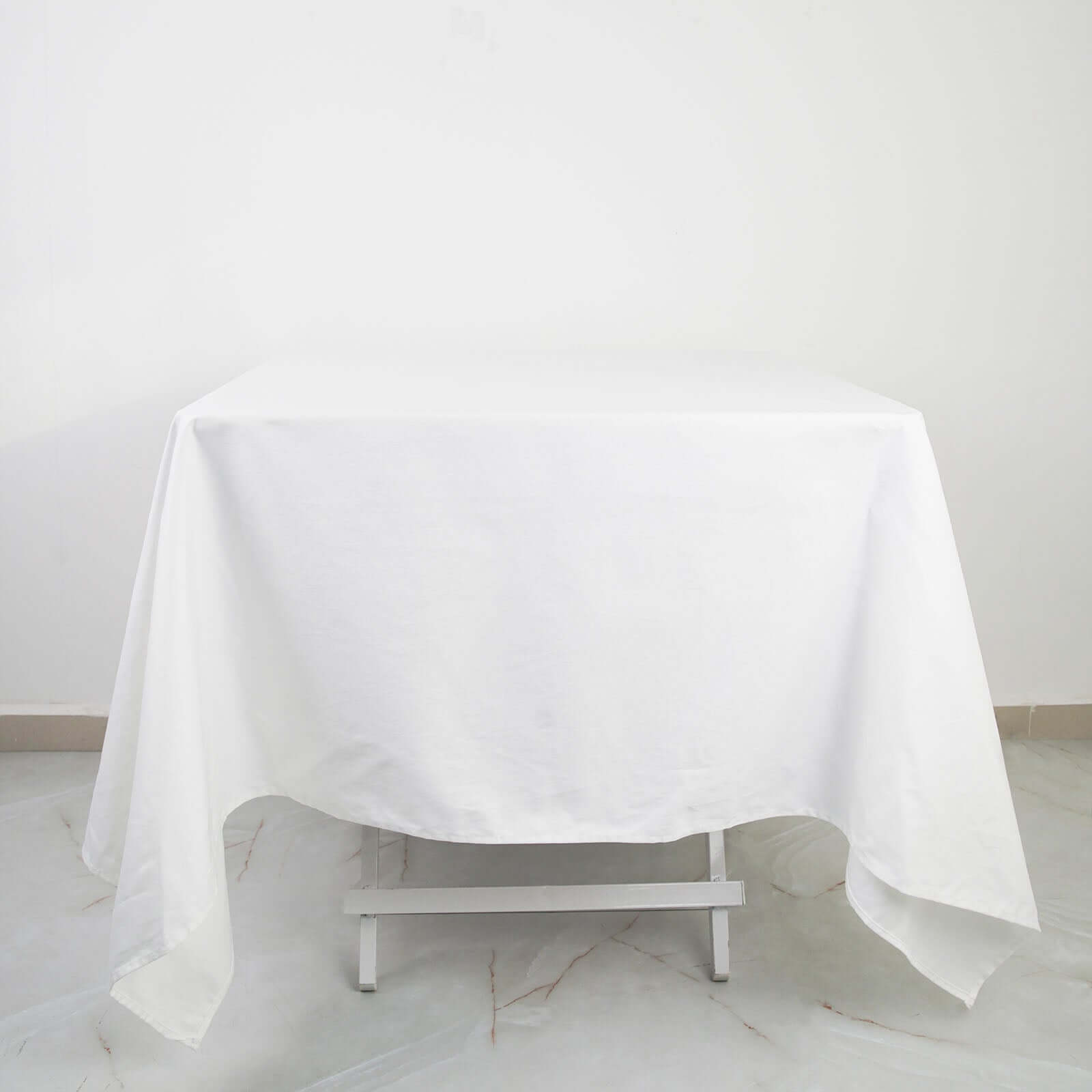 100% Cotton 70x70 Square Tablecloth White Linen - Sophisticated, Soft & Breathable Fabric Table Cover