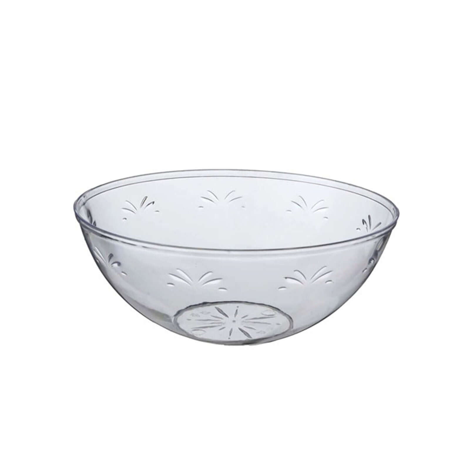 4-Pack Plastic Salad Bowls Clear - Sturdy Medium Disposable Dishes for Parties 32oz