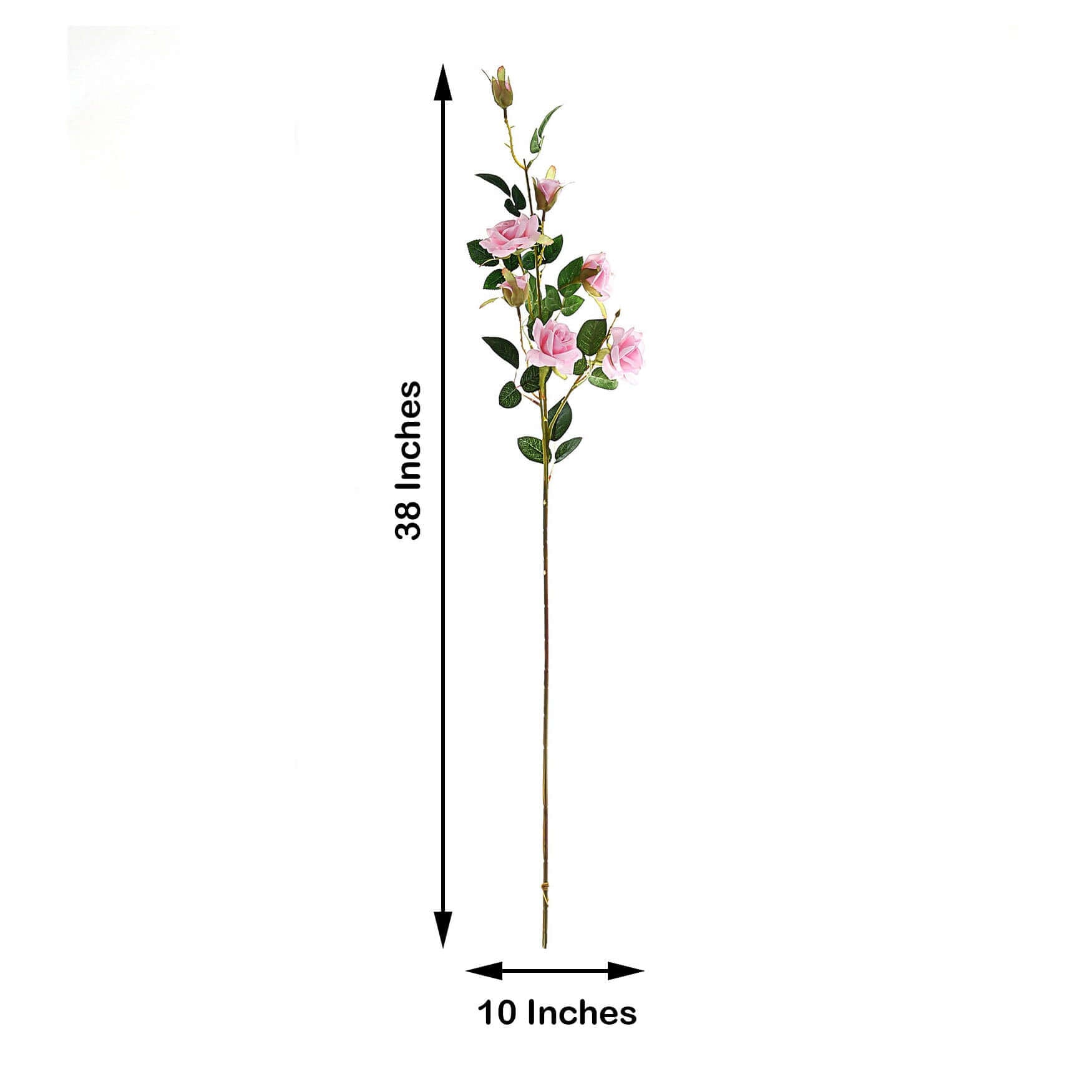 2 Stems 38 Tall Pink Artificial Silk Rose Flower Bouquet Bushes