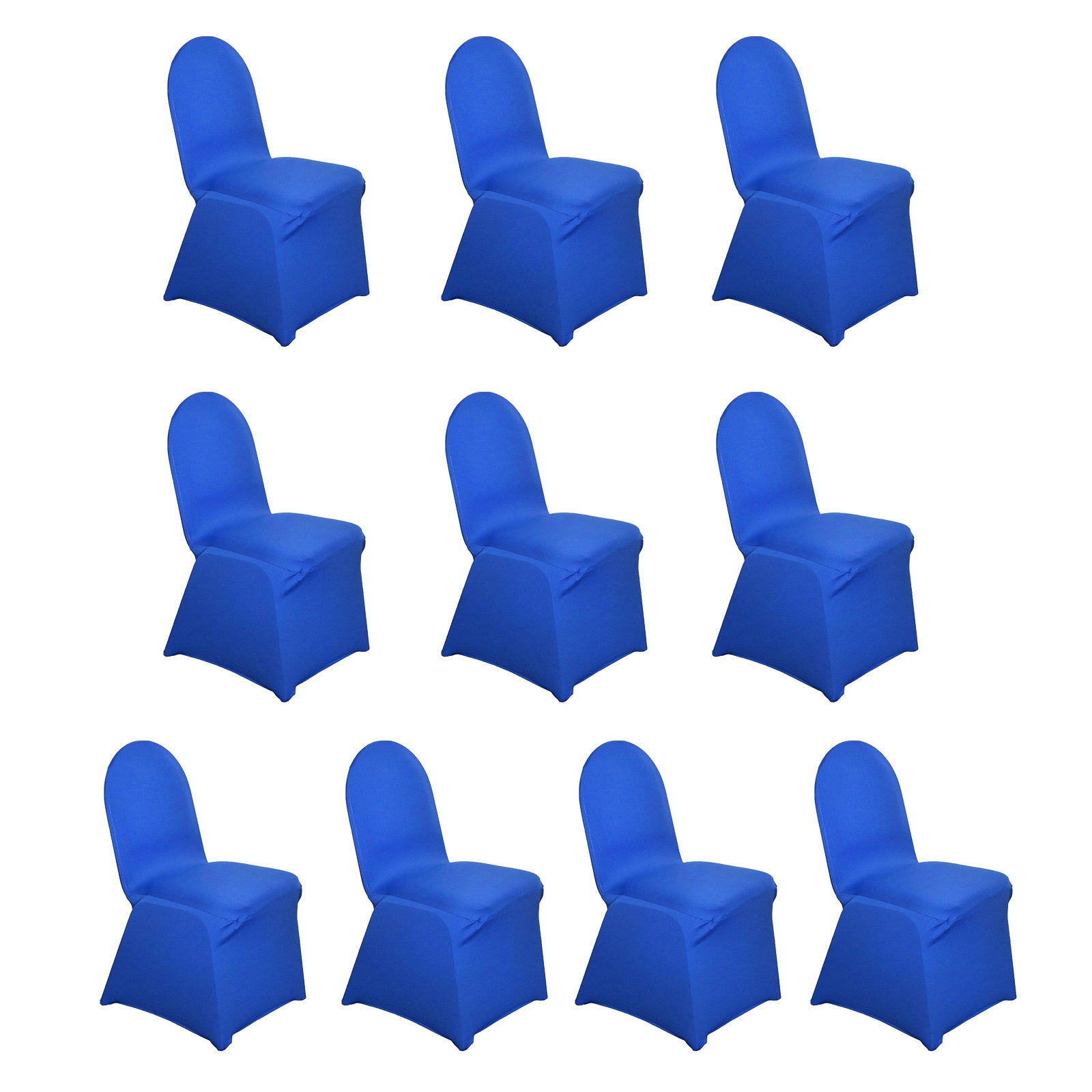 10 Pack Spandex Chair Covers for Banquet Chairs Royal Blue - Durable Reusable Stretch Slip-On Covers