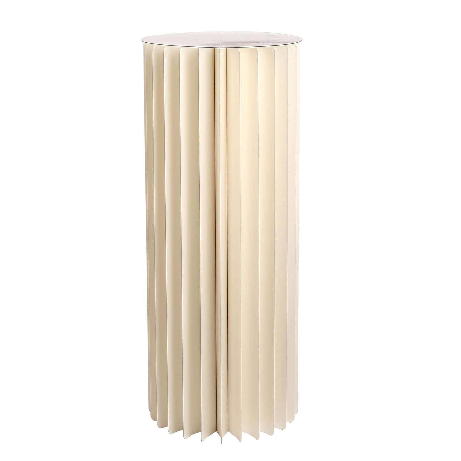 40 Ivory Cylinder Display Column Stand, Pillar Pedestal Stand With Top Plate