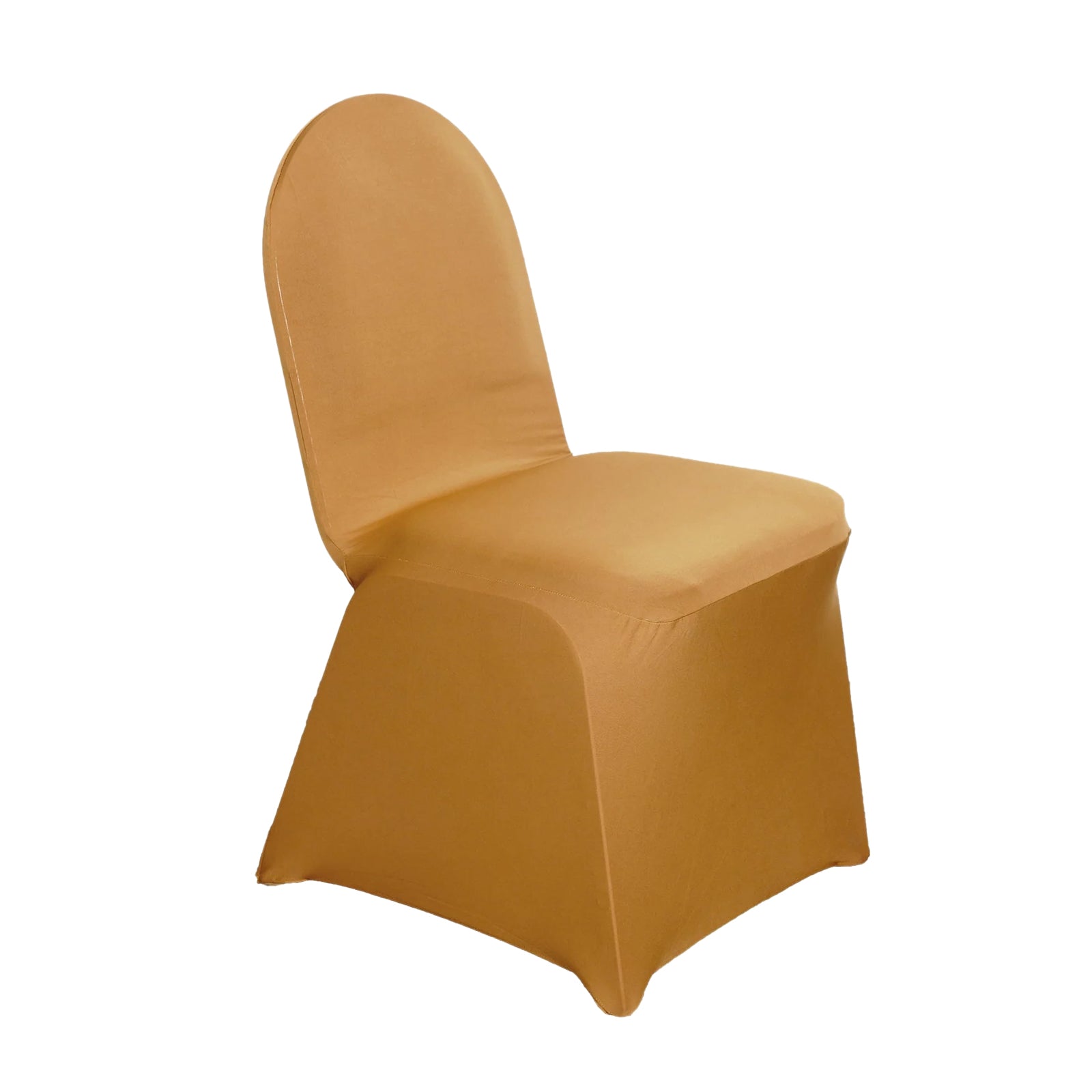 10 Pack Spandex Chair Covers for Banquet Chairs Gold - Durable Reusable Stretch Slip-On Covers for Gatherings