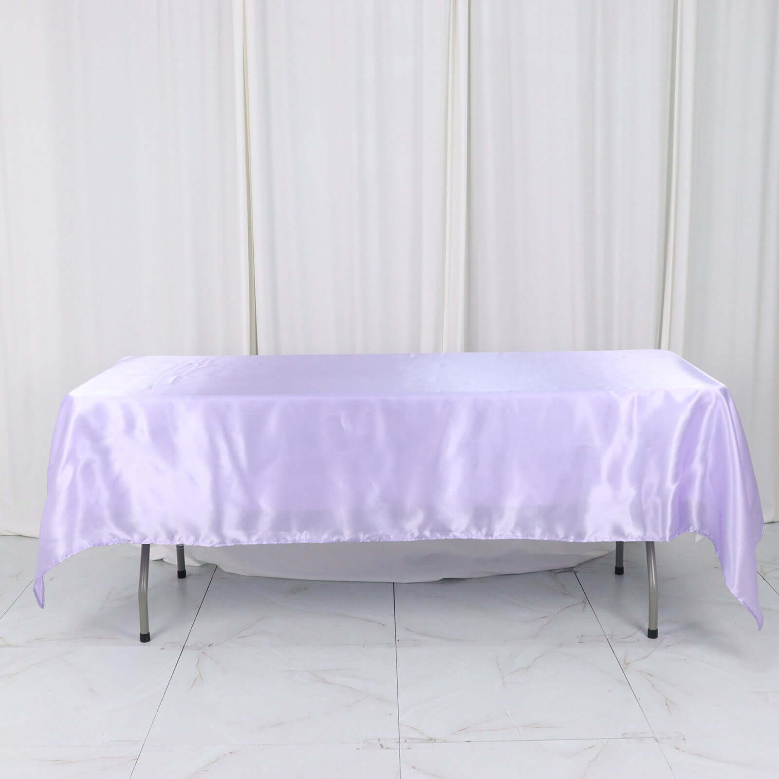 Satin Rectangular 60x102 Tablecloth Lavender Lilac - Smooth and Lustrous Table Cover