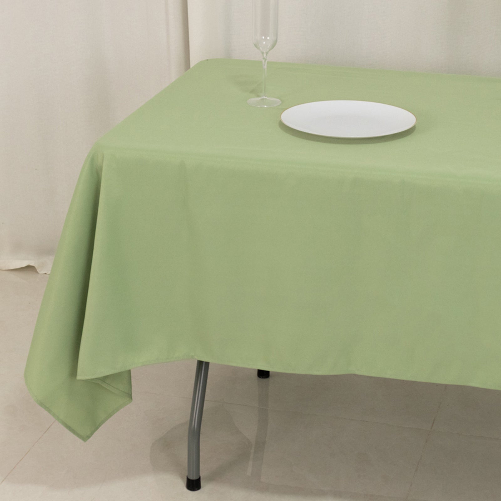 Premium Polyester 60x102 Rectangle Tablecloth Sage Green - Durable 220GSM Wrinkle-Resistant Table Cover