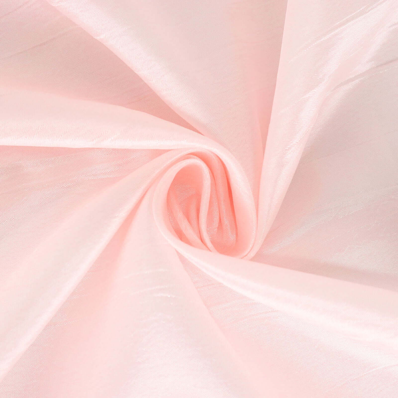 Taffeta 132 Round Tablecloth Blush - Seamless Accordion Crinkle Table Cover