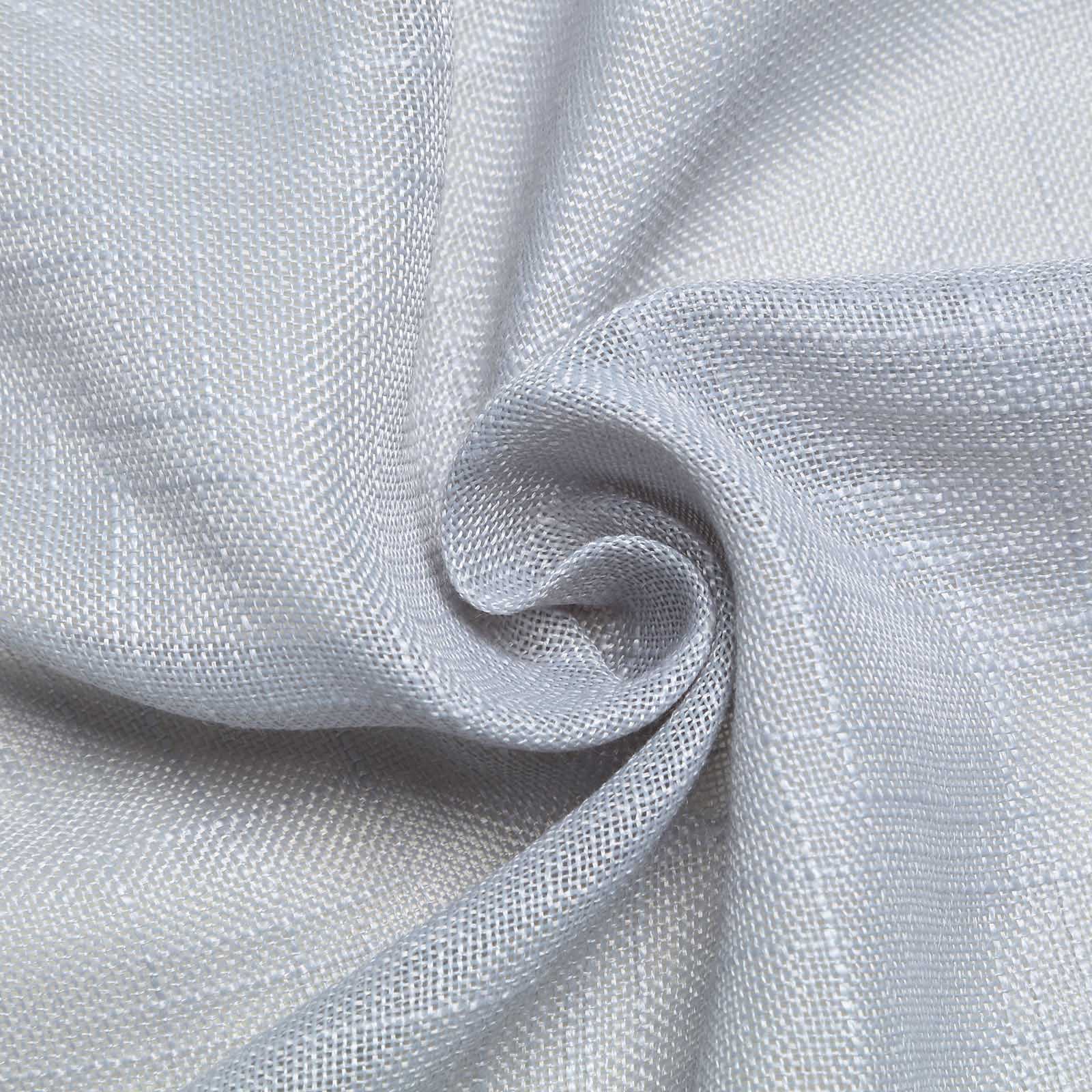 Faux Linen 12x108 Table Runner Silver - Slubby Textured & Wrinkle Resistant Table Decor