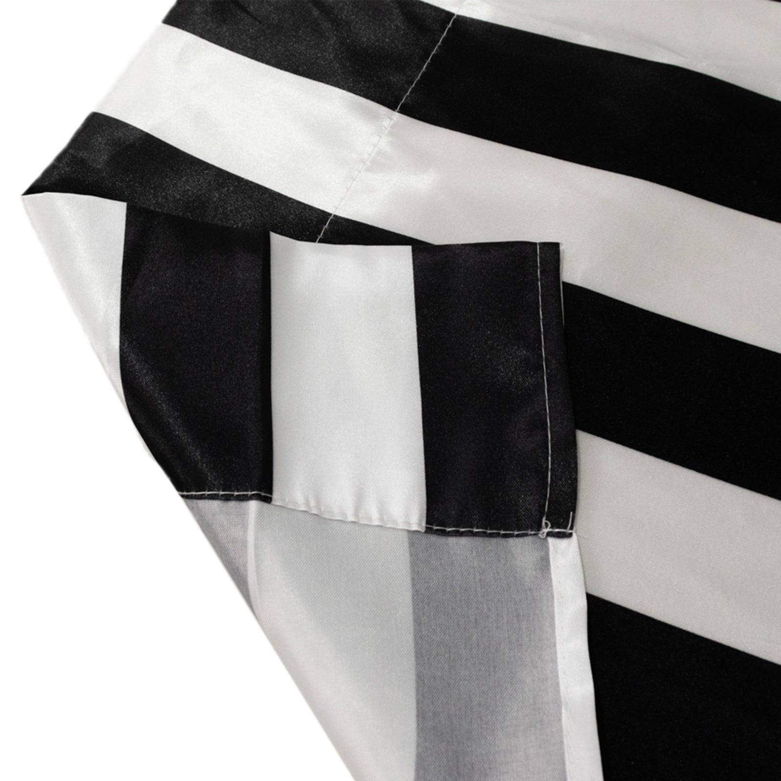 Black White Striped Satin Backdrop Curtain Drapery, Glossy Event Photography Background Room Divider Curtain Panel - 8ftx10ft