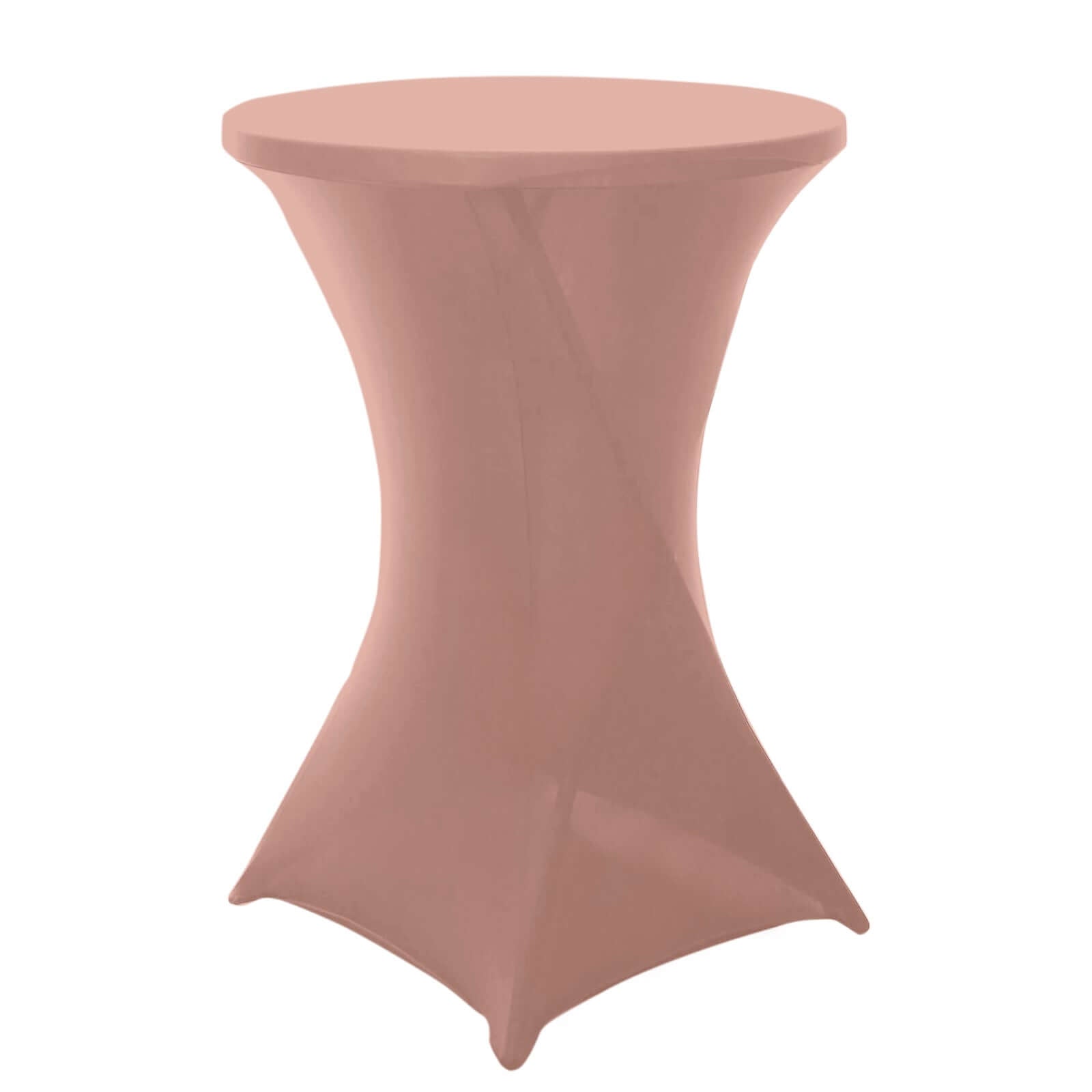 Spandex 24-32 Round Cocktail Table Cover Dusty Rose - Easy to Maintain Stretch Fitted Highboy Tablecloth