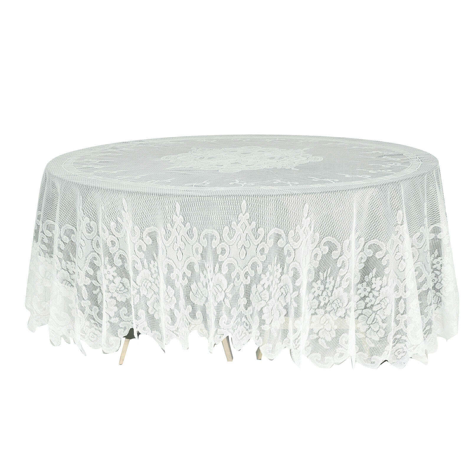 Lace 108 Round Tablecloth Ivory - Premium Design for Formal Table Settings