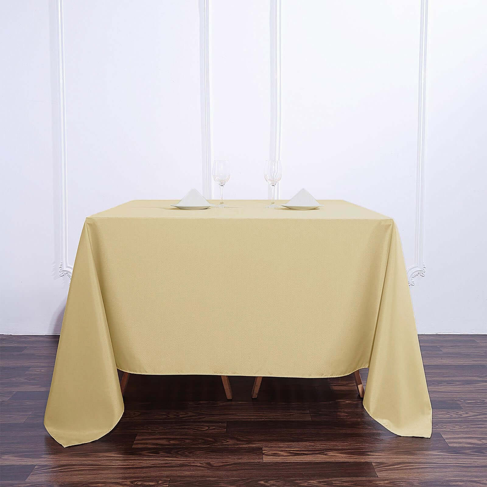 Polyester Square 90x90 Tablecloth Champagne - Wrinkle-Resistant & Durable Table Cover