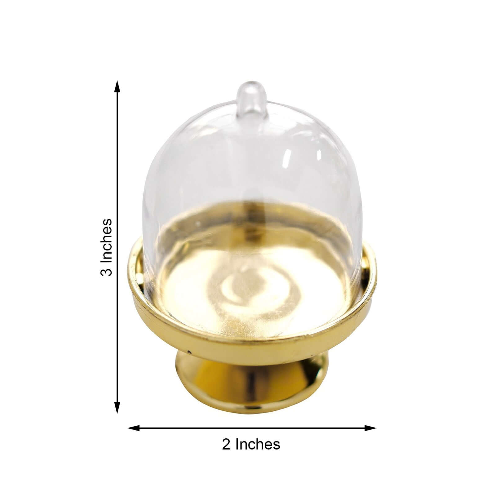 12-Pack Fillable Mini Pedestal Candy Container Clear/Gold- Stylish Candy Treat Favor Containers with Dome Lid 3