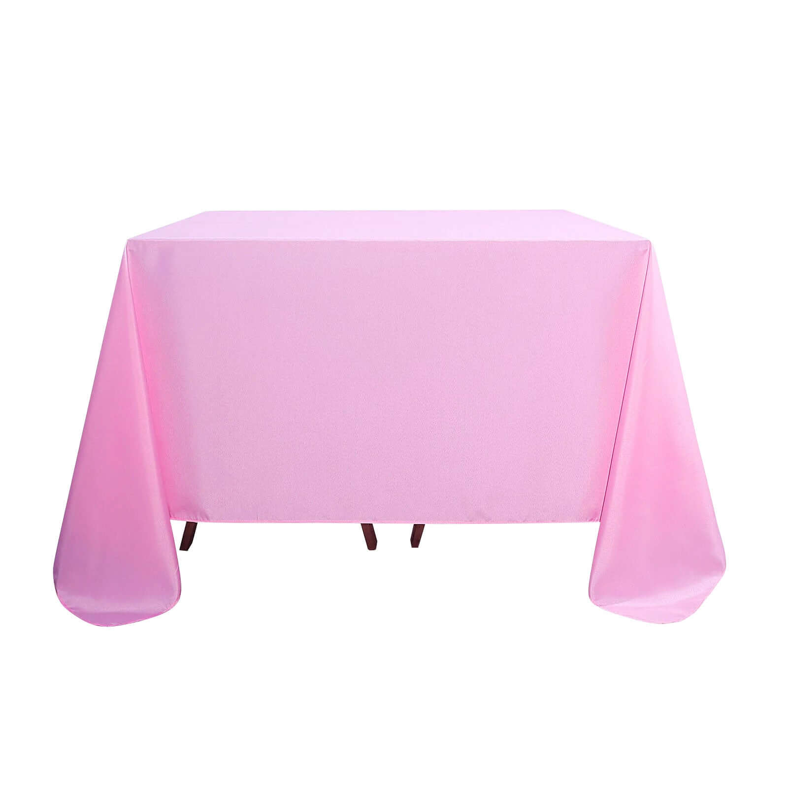 Polyester Square 90x90 Tablecloth Pink - Wrinkle-Resistant & Durable Table Cover