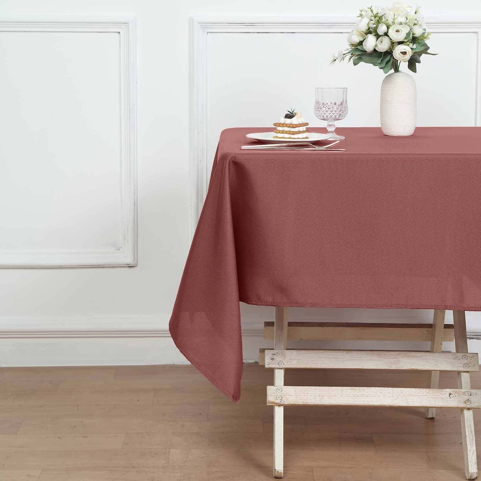 Polyester Square 54x54 Tablecloth Cinnamon Rose - Wrinkle-Resistant & Durable Table Cover